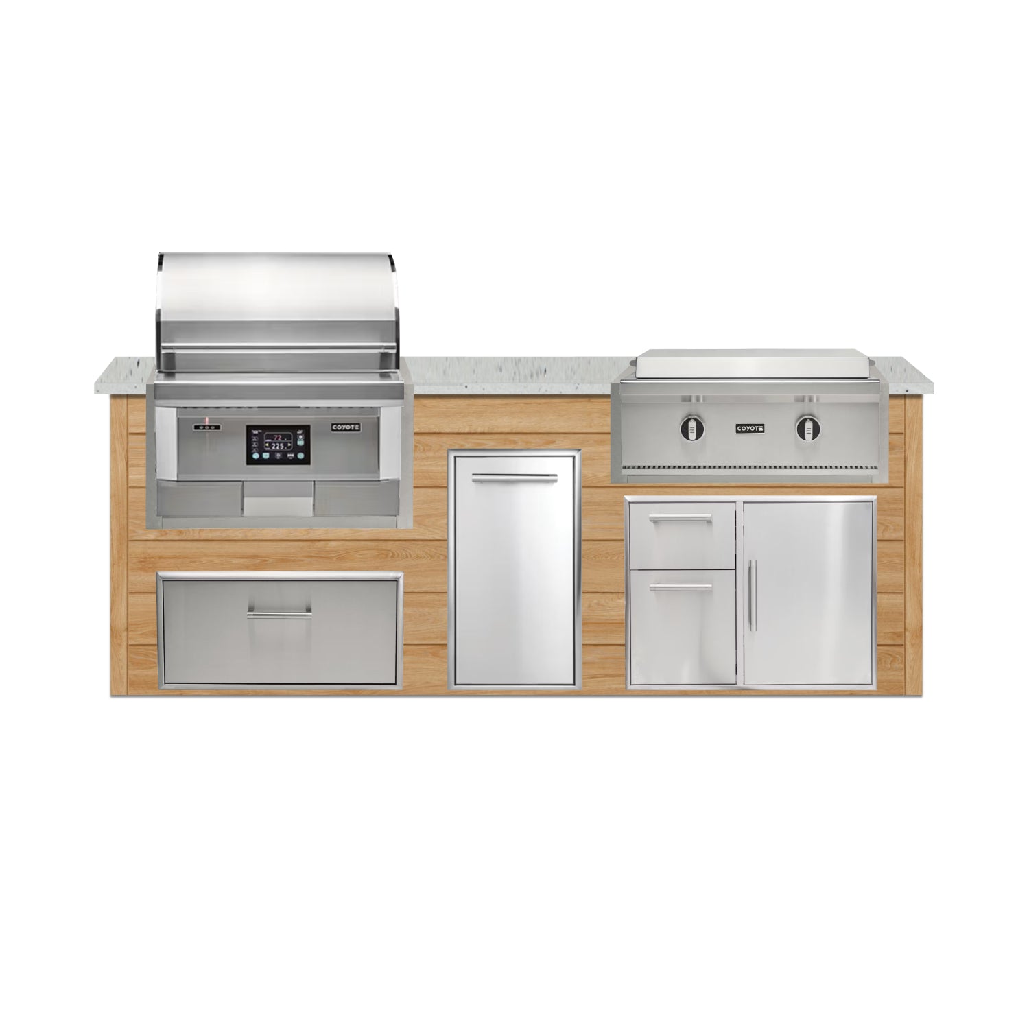 Coyote 96" Luxury Finished Outdoor Kitchen PKG 13P-CPKG13P
