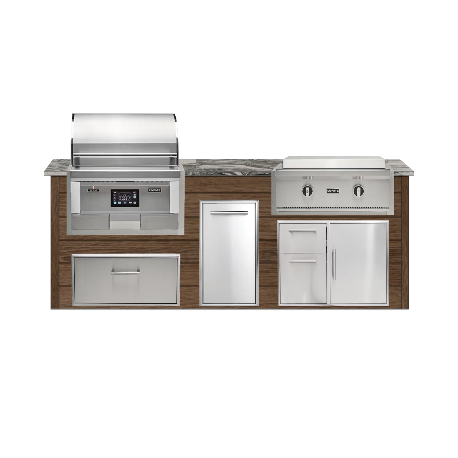 Coyote 96" Luxury Finished Outdoor Kitchen PKG 13P-CPKG13P