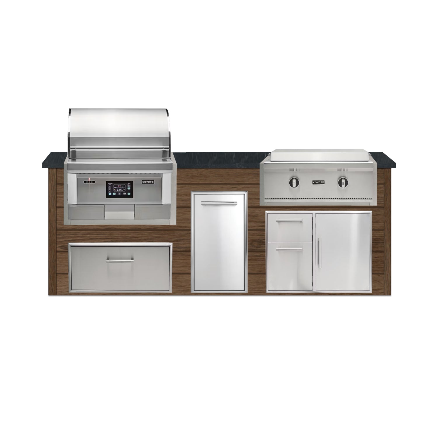 Coyote 96" Luxury Finished Outdoor Kitchen PKG 13P-CPKG13P