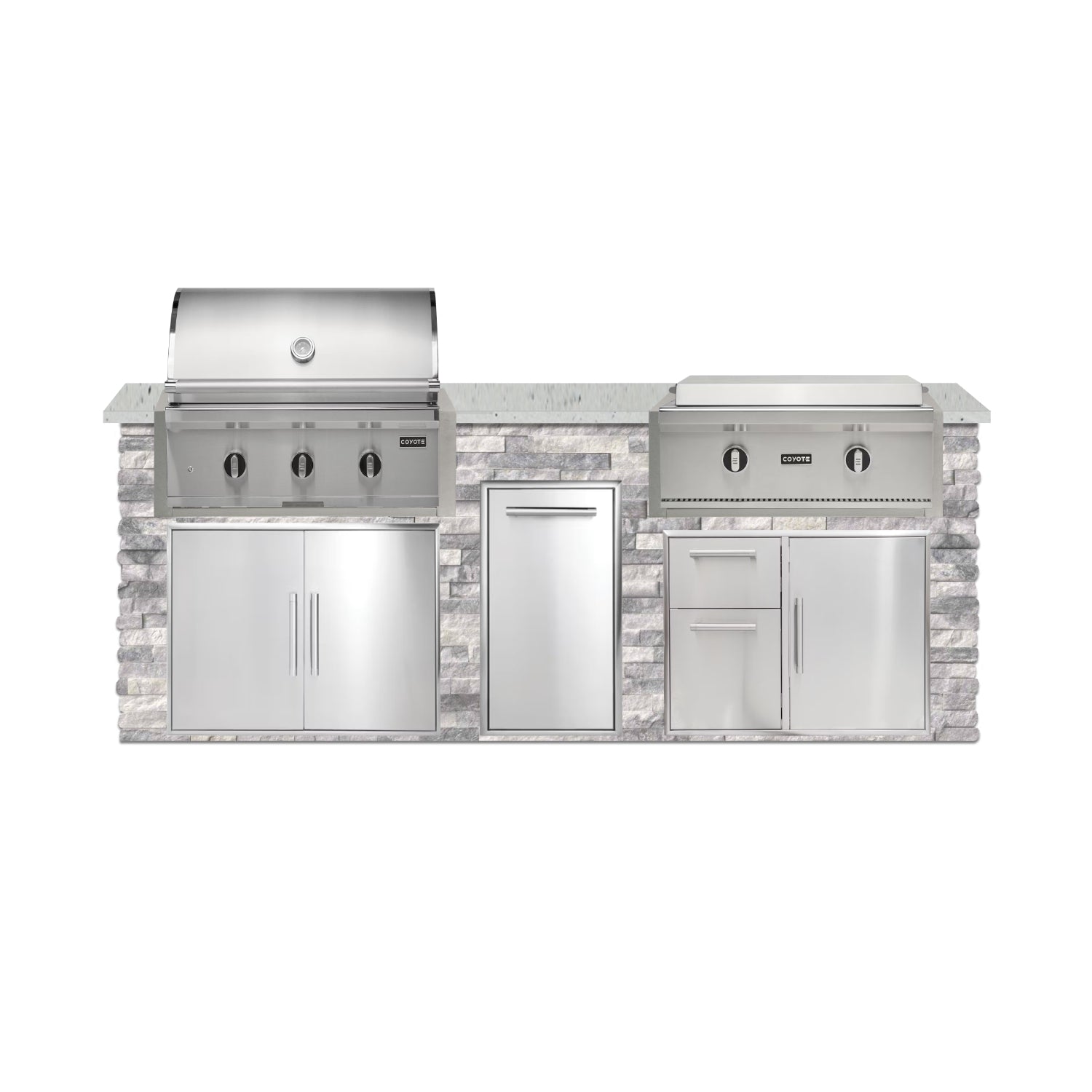 Coyote 96" Luxury Finished Outdoor Kitchen PKG 13G-CPKG13G
