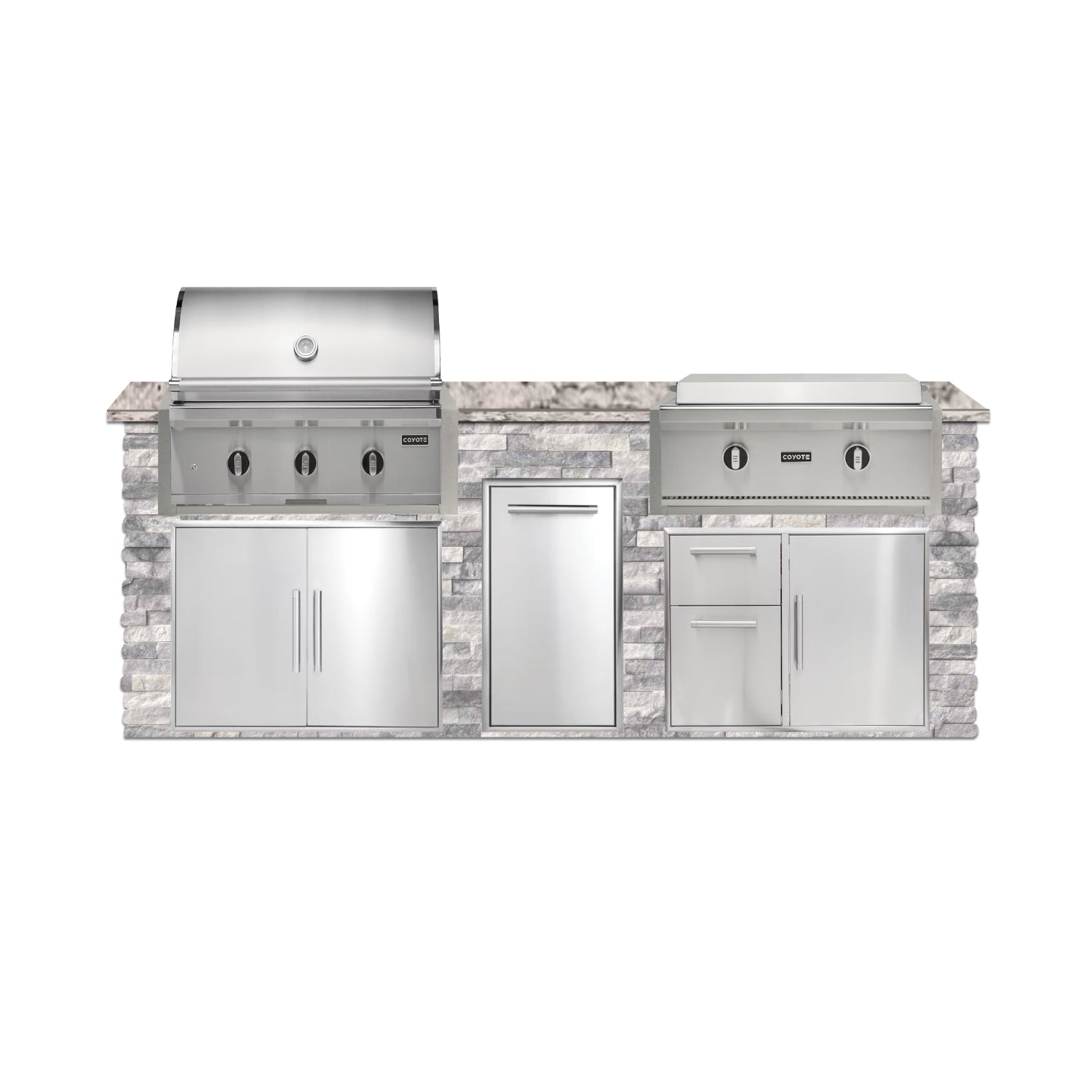 Coyote 96" Luxury Finished Outdoor Kitchen PKG 13G-CPKG13G