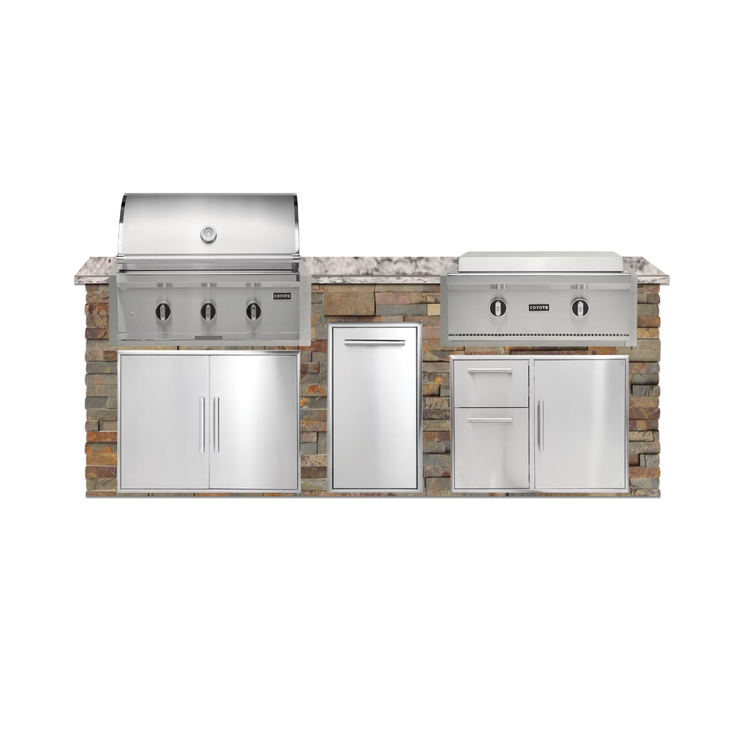 Coyote 96" Luxury Finished Outdoor Kitchen PKG 13G-CPKG13G