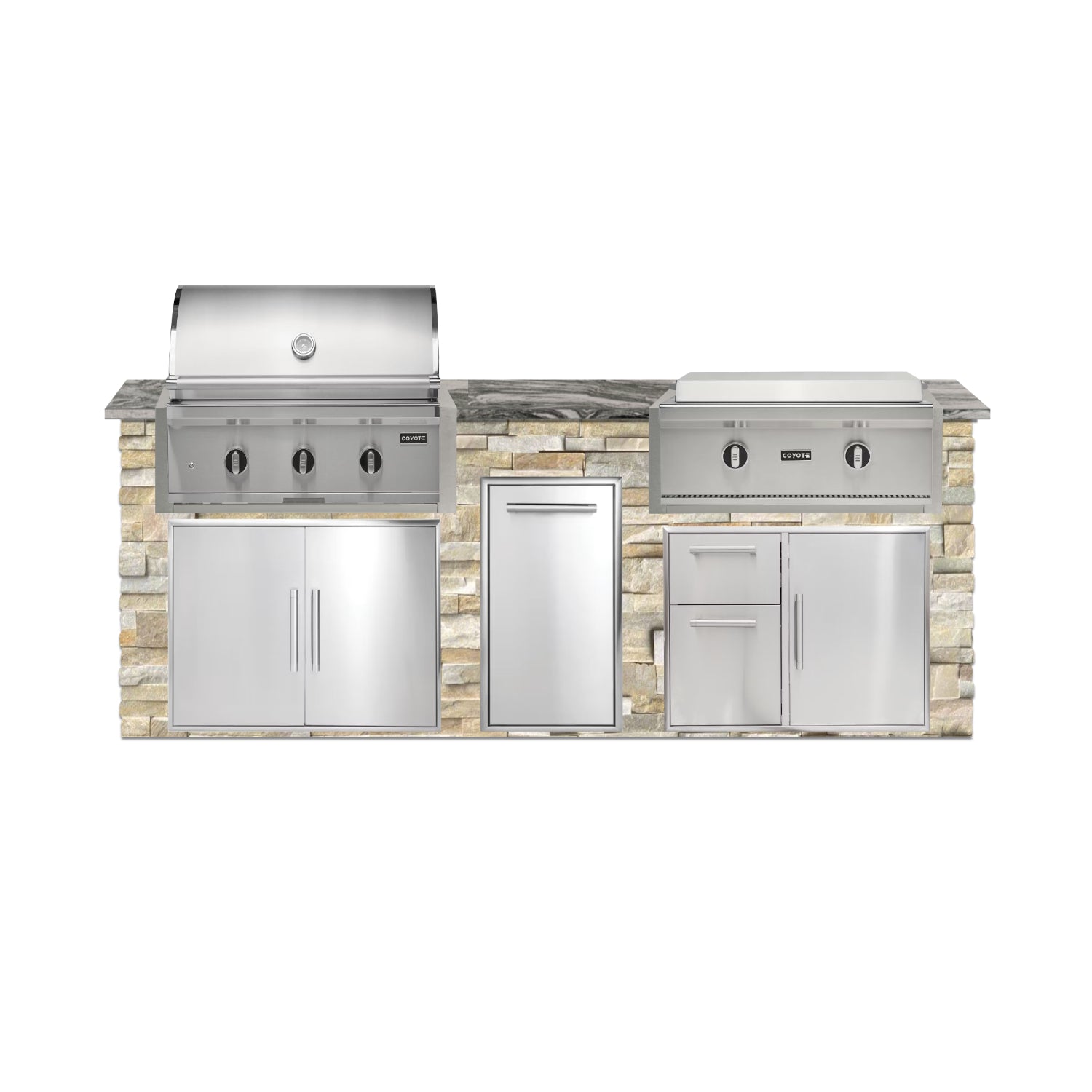 Coyote 96" Luxury Finished Outdoor Kitchen PKG 13G-CPKG13G