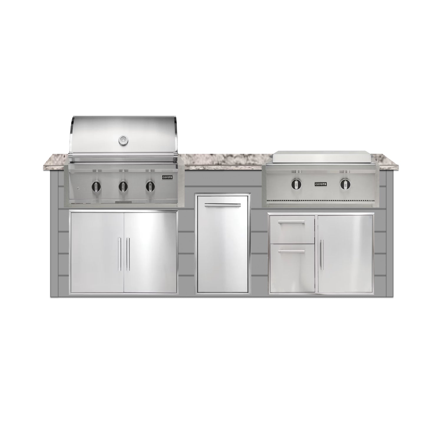 Coyote 96" Luxury Finished Outdoor Kitchen PKG 13G-CPKG13G