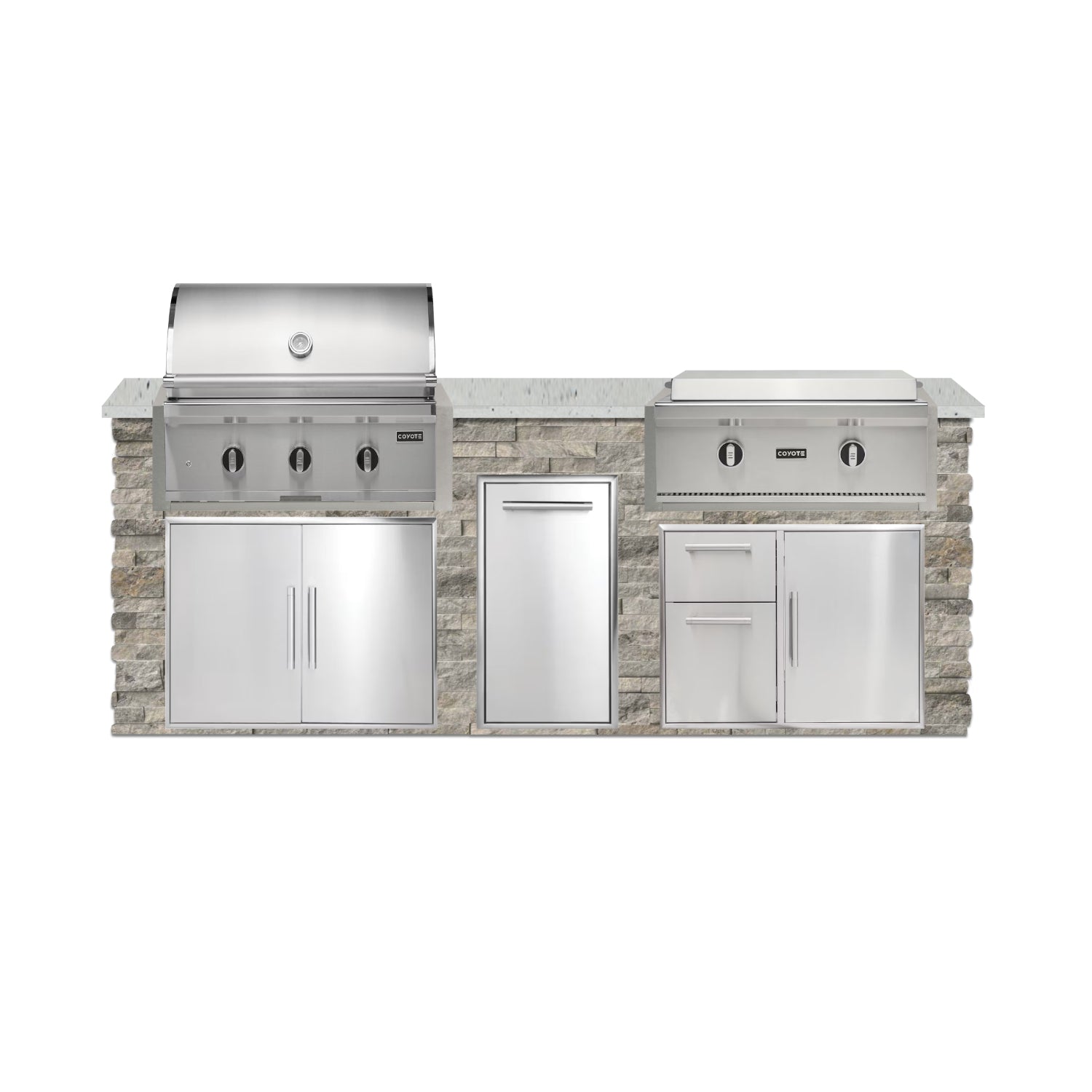 Coyote 96" Luxury Finished Outdoor Kitchen PKG 13G-CPKG13G