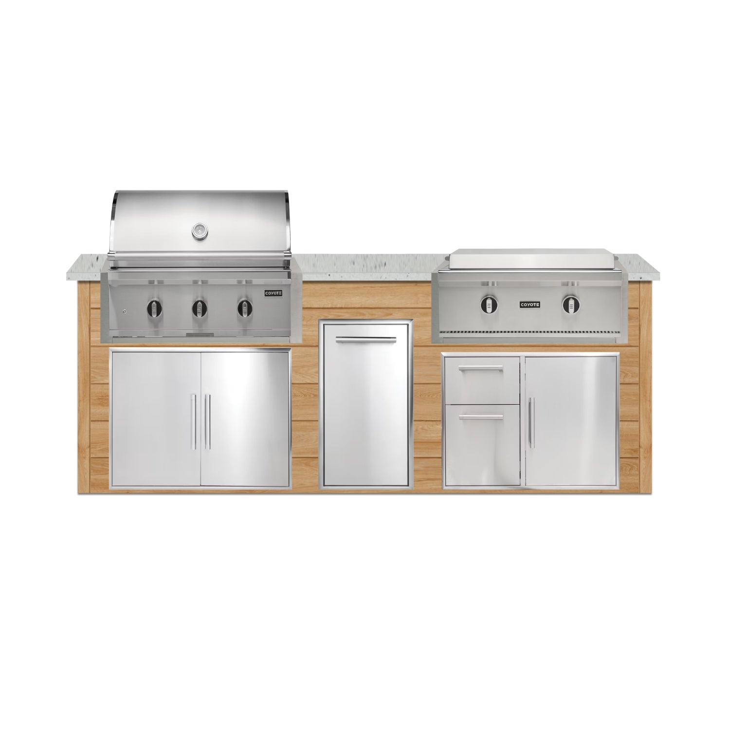 Coyote 96" Luxury Finished Outdoor Kitchen PKG 13G-CPKG13G