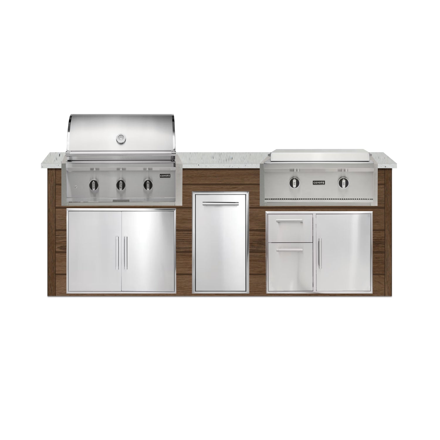 Coyote 96" Luxury Finished Outdoor Kitchen PKG 13G-CPKG13G