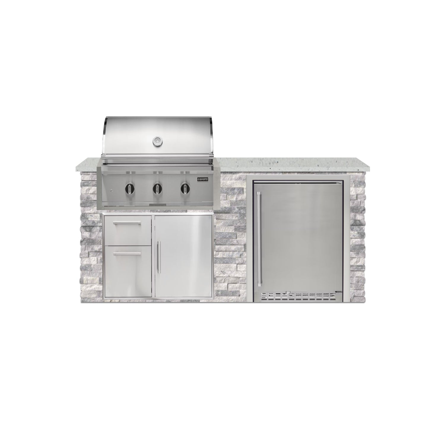 Coyote 72" Luxury Finished Outdoor Kitchen PKG 3G-CPKG3G