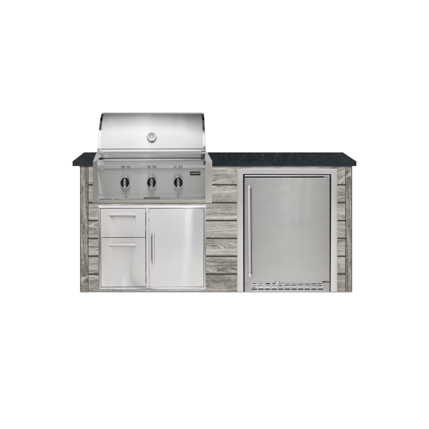 Coyote 72" Luxury Finished Outdoor Kitchen PKG 3G-CPKG3G