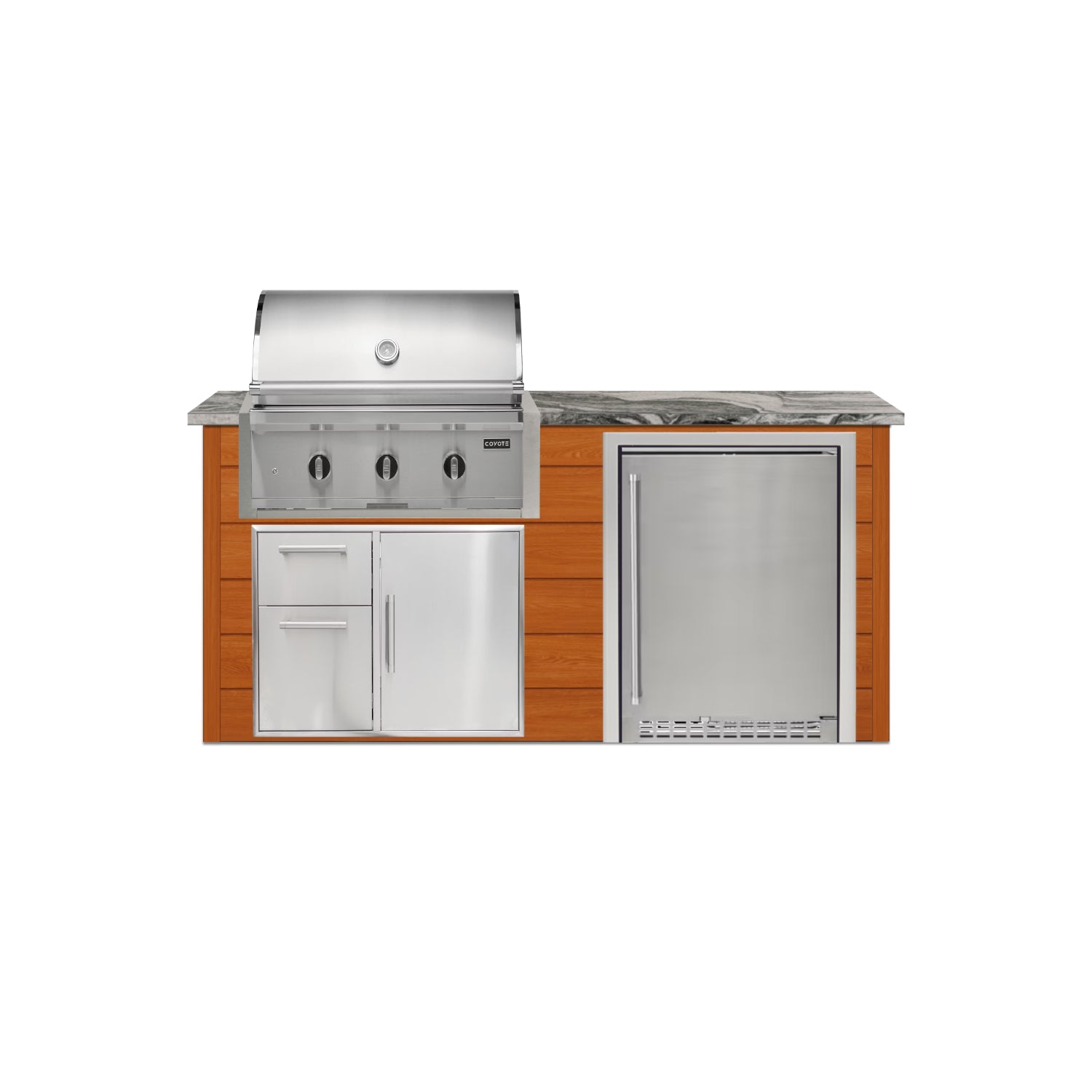 Coyote 72" Luxury Finished Outdoor Kitchen PKG 3G-CPKG3G