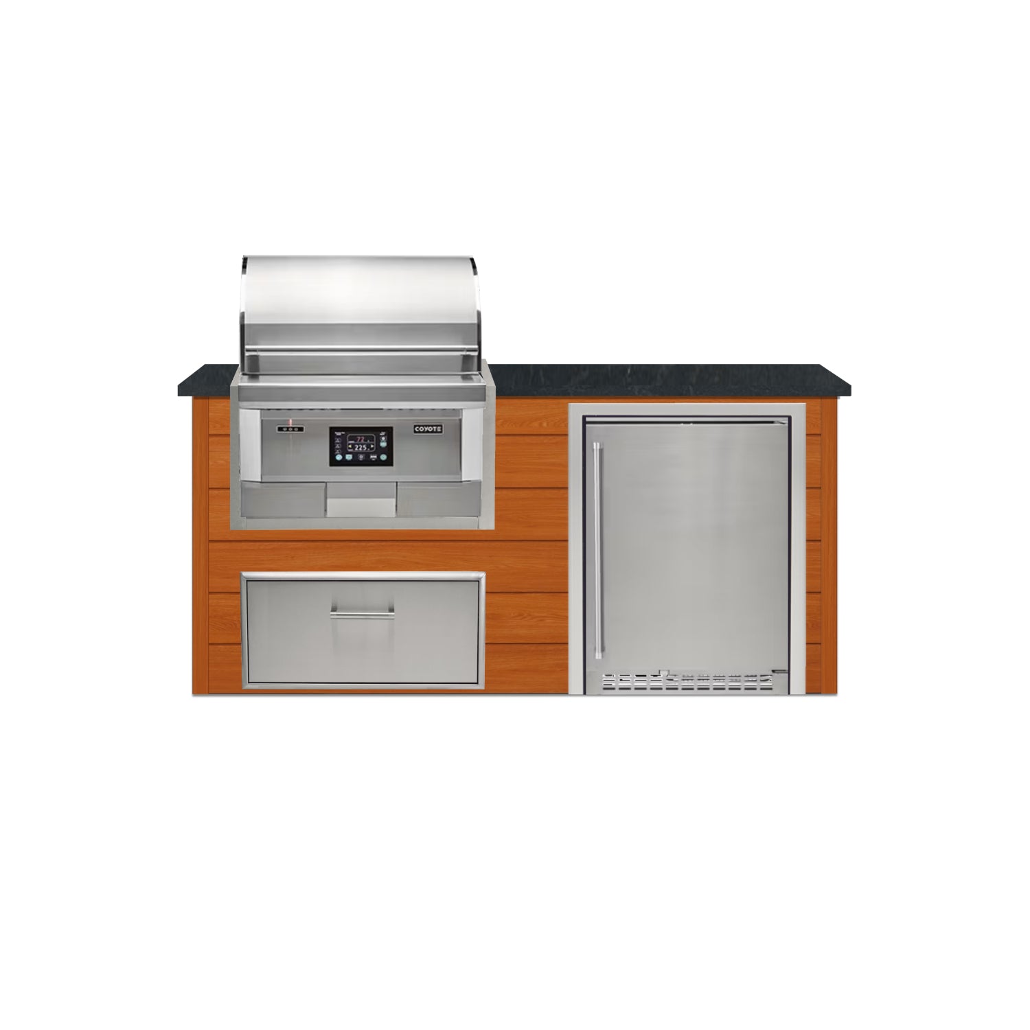 Coyote 72" Luxury Finished Outdoor Kitchen PKG 3P-CPKG3P