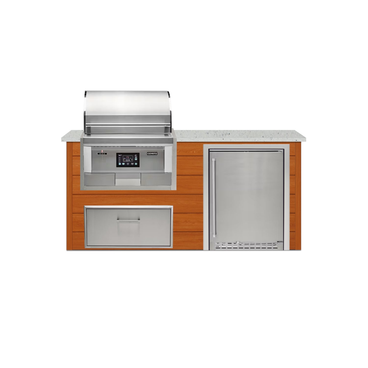 Coyote 72" Luxury Finished Outdoor Kitchen PKG 3P-CPKG3P