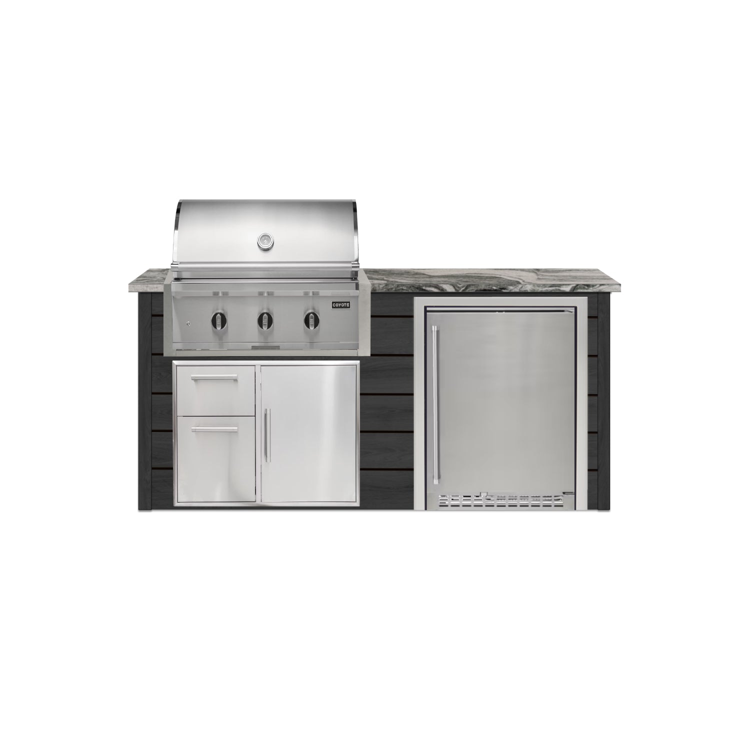 Coyote 72" Luxury Finished Outdoor Kitchen PKG 3G-CPKG3G