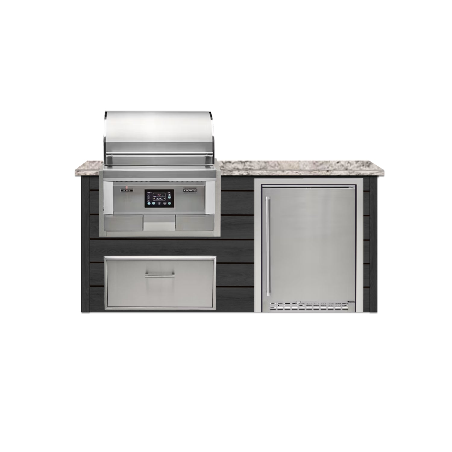 Coyote 72" Luxury Finished Outdoor Kitchen PKG 3P-CPKG3P