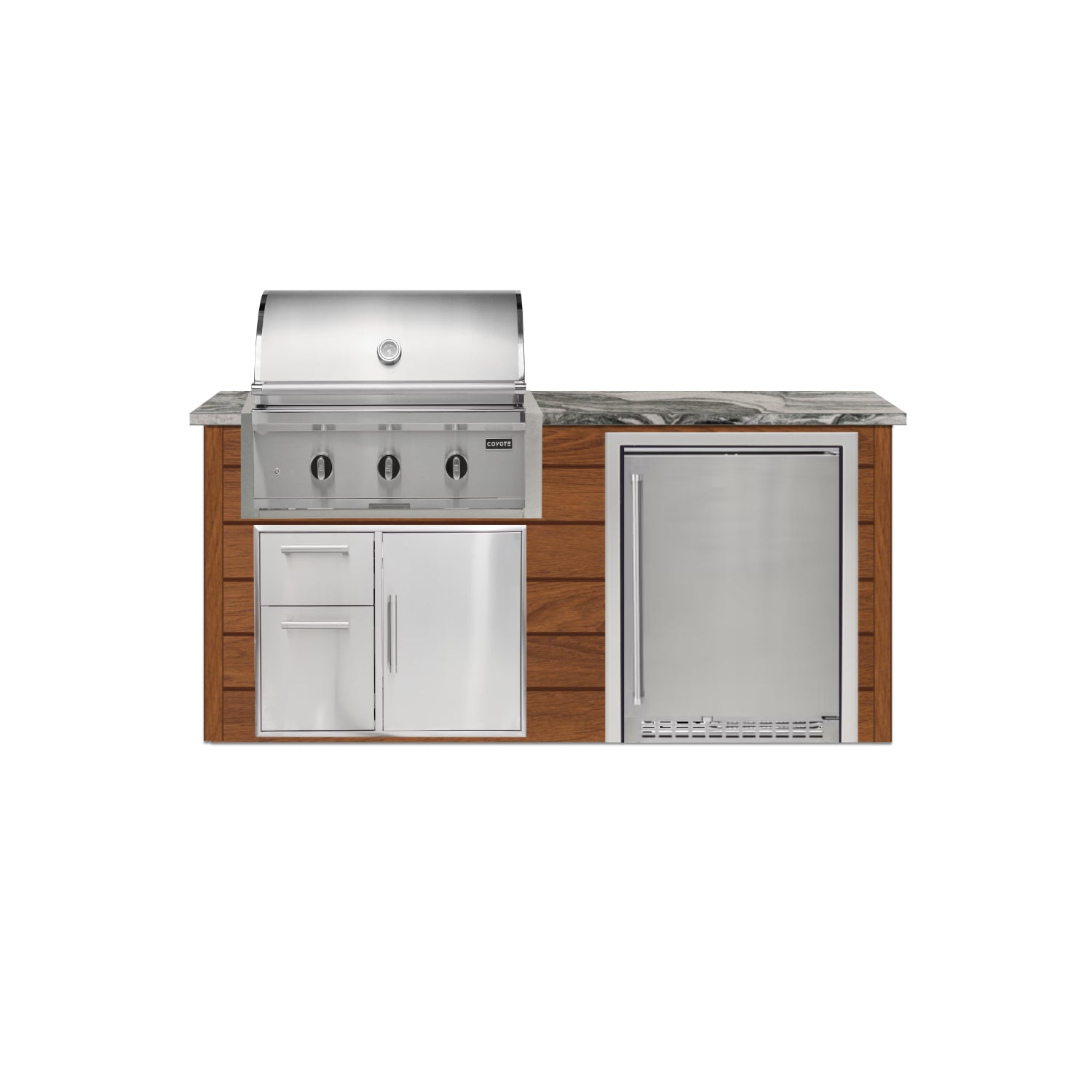 Coyote 72" Luxury Finished Outdoor Kitchen PKG 3G-CPKG3G