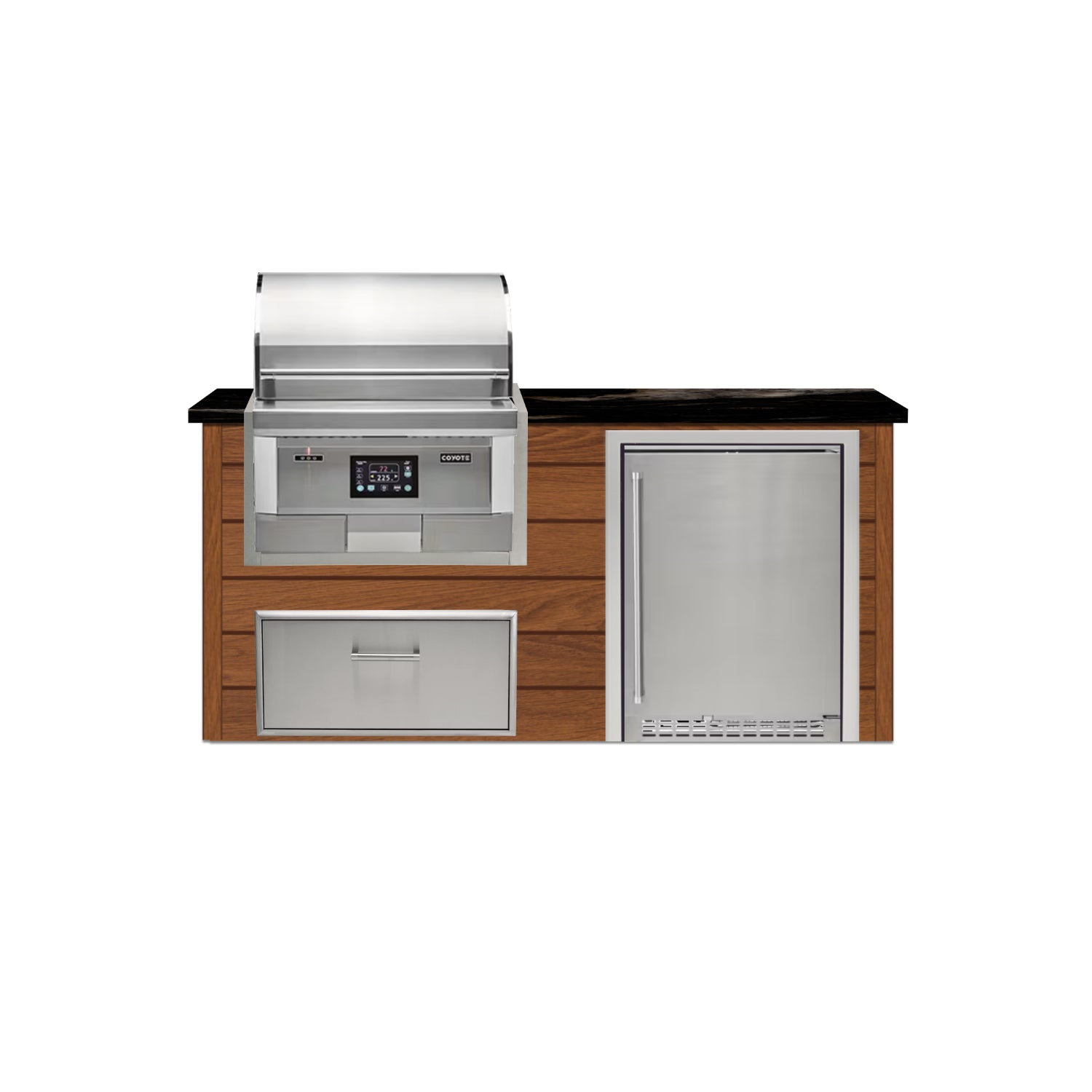 Coyote 72" Luxury Finished Outdoor Kitchen PKG 3P-CPKG3P