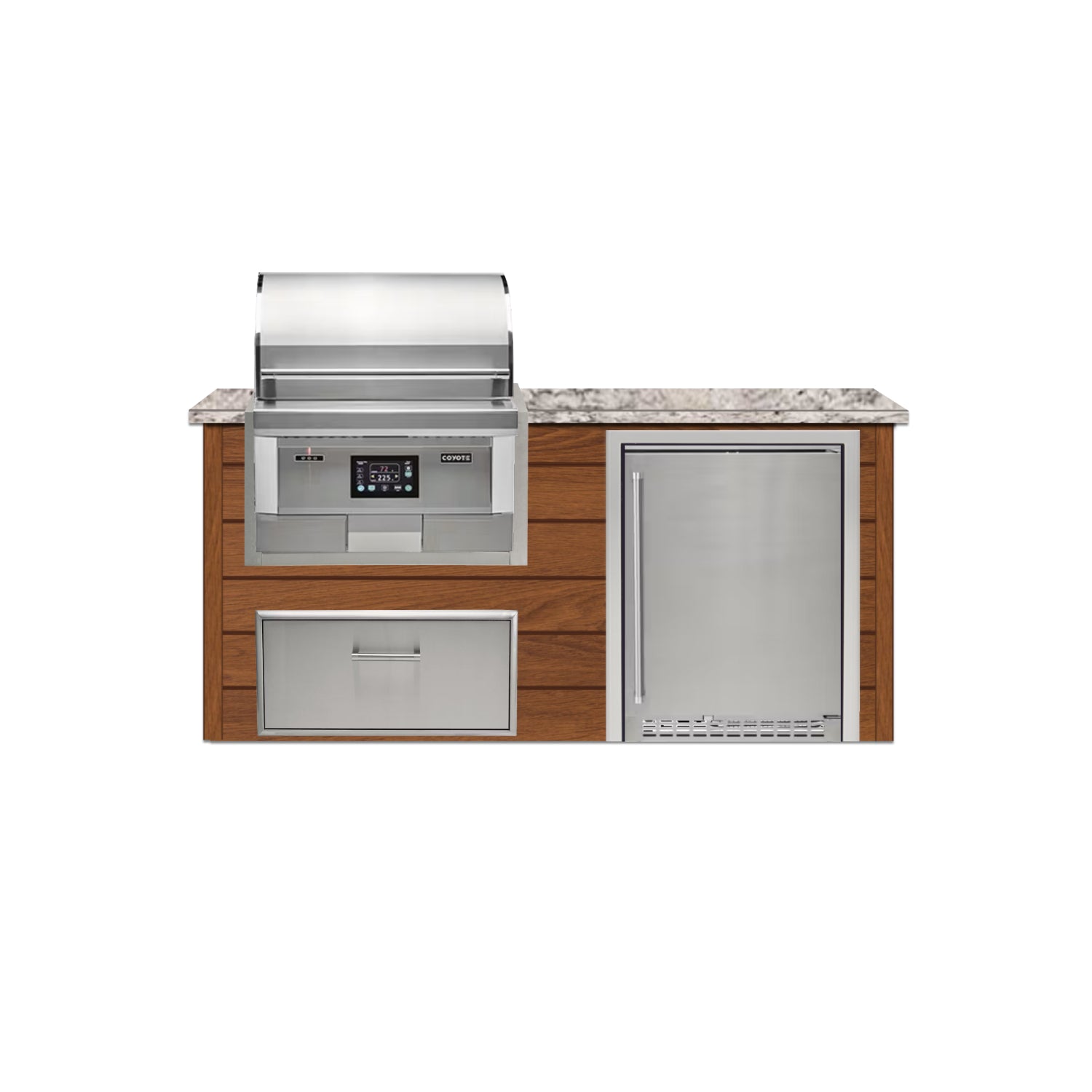 Coyote 72" Luxury Finished Outdoor Kitchen PKG 3P-CPKG3P