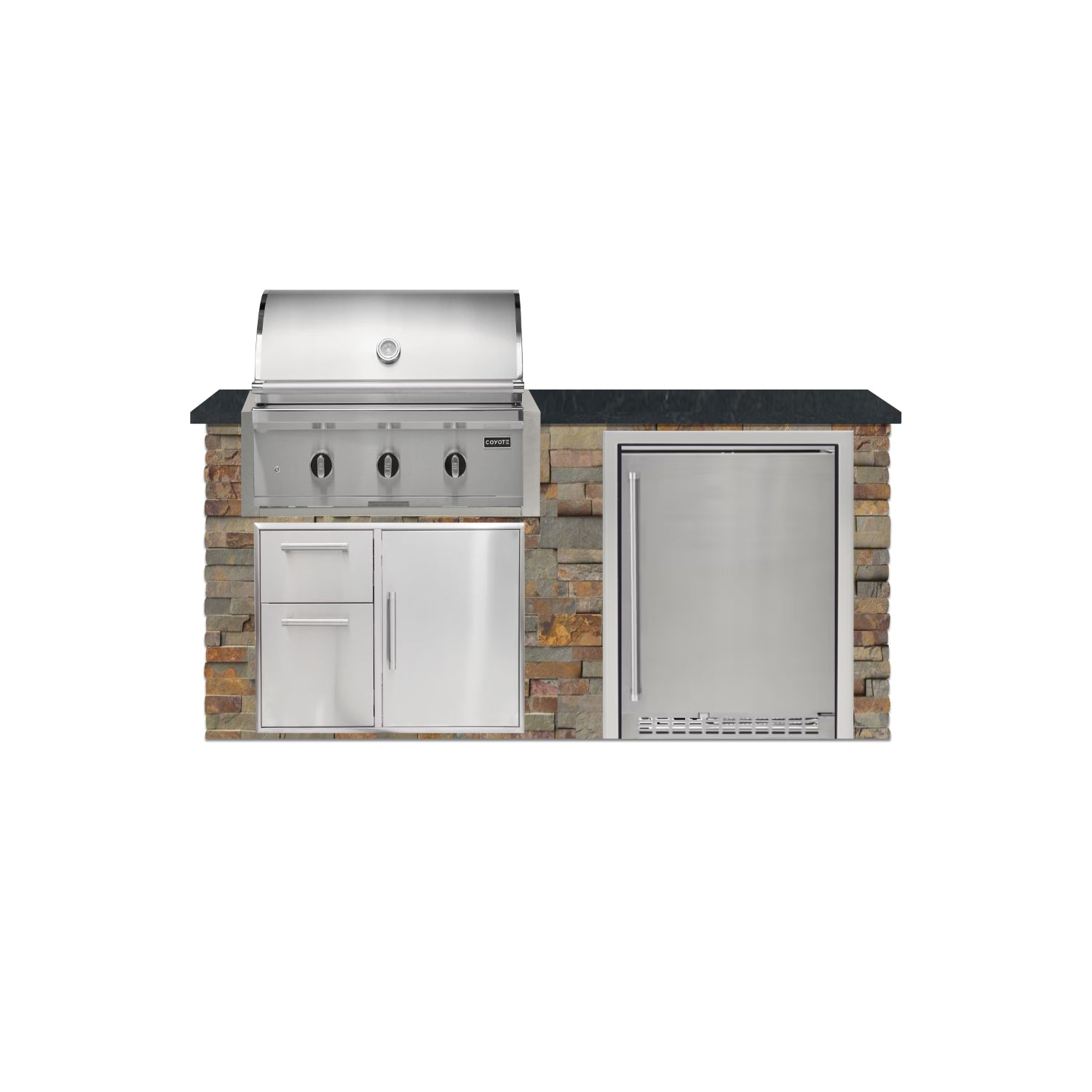 Coyote 72" Luxury Finished Outdoor Kitchen PKG 3G-CPKG3G