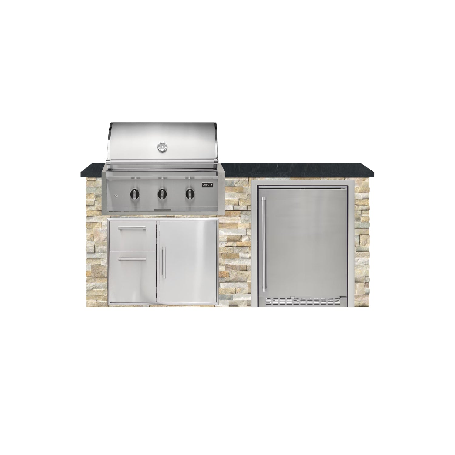 Coyote 72" Luxury Finished Outdoor Kitchen PKG 3G-CPKG3G