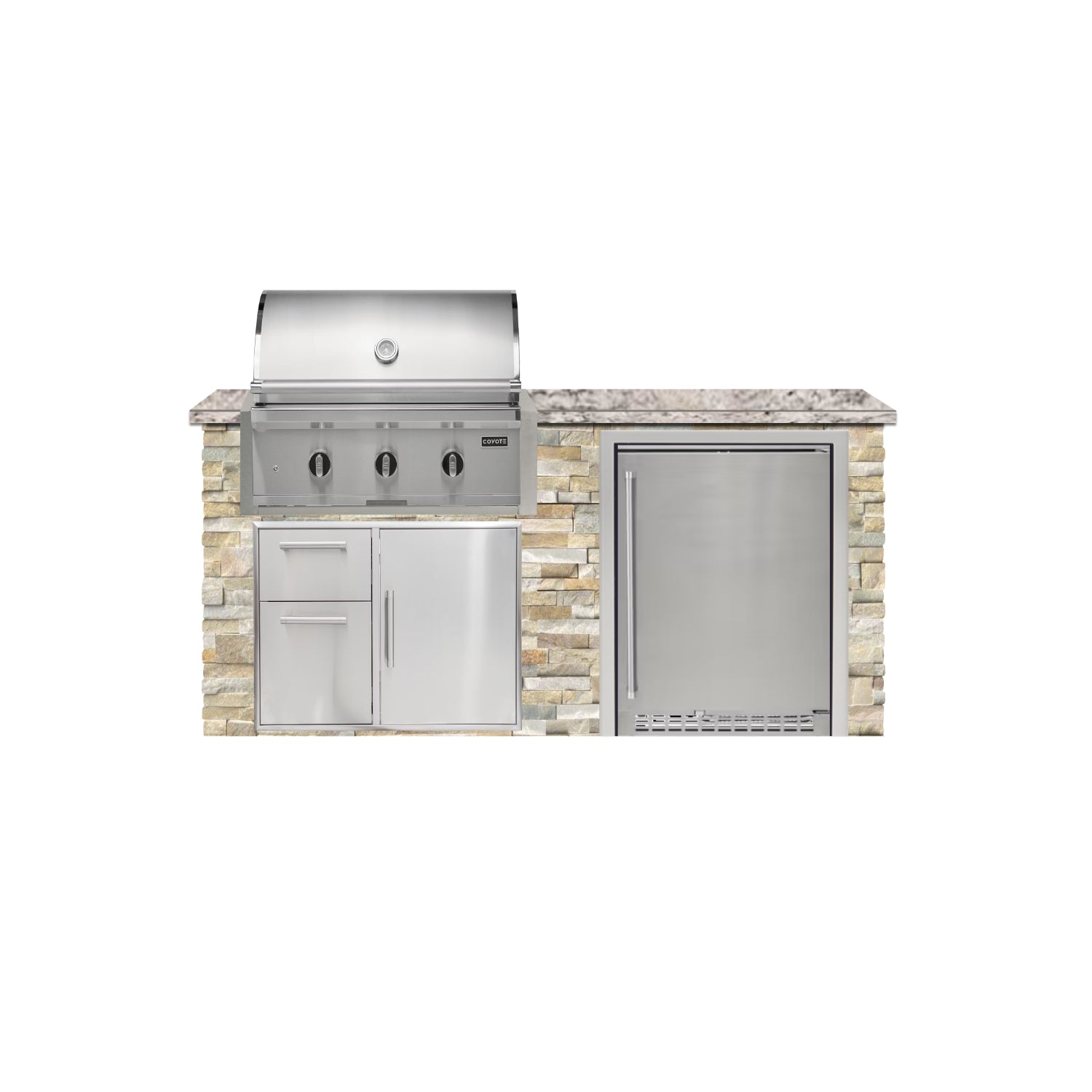 Coyote 72" Luxury Finished Outdoor Kitchen PKG 3G-CPKG3G
