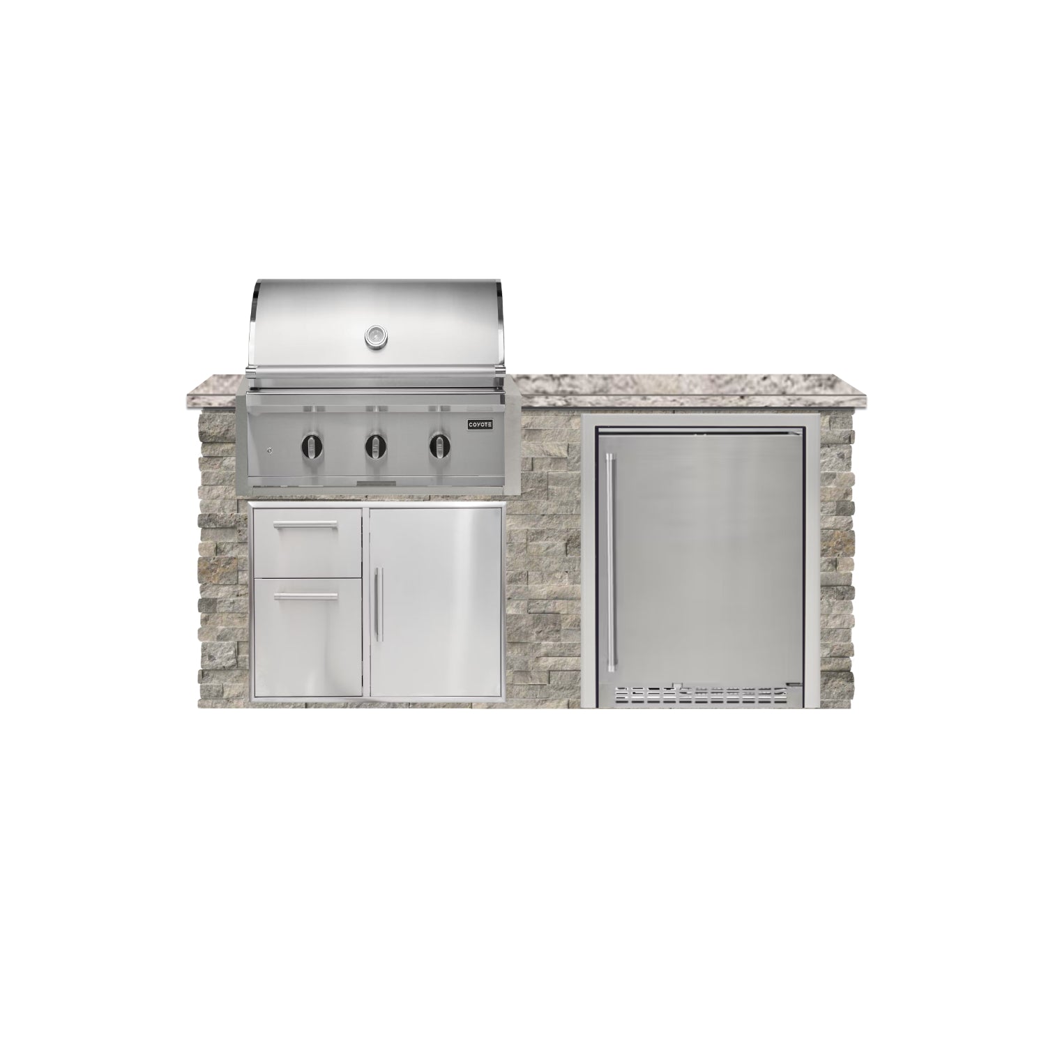 Coyote 72" Luxury Finished Outdoor Kitchen PKG 3G-CPKG3G