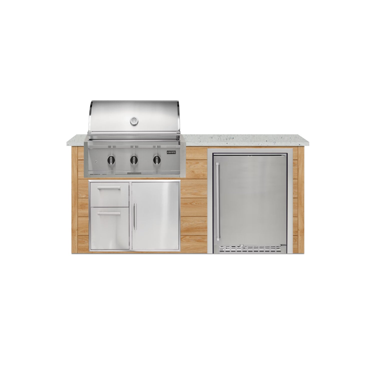 Coyote 72" Luxury Finished Outdoor Kitchen PKG 3G-CPKG3G