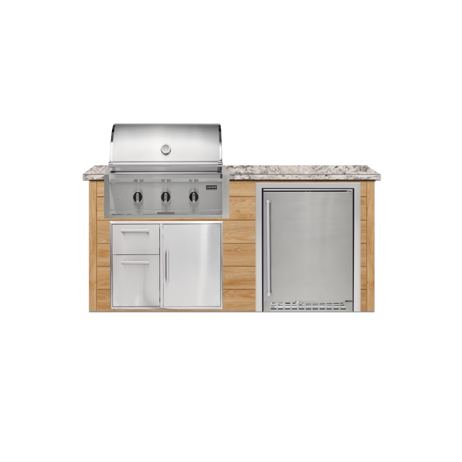 Coyote 72" Luxury Finished Outdoor Kitchen PKG 3G-CPKG3G