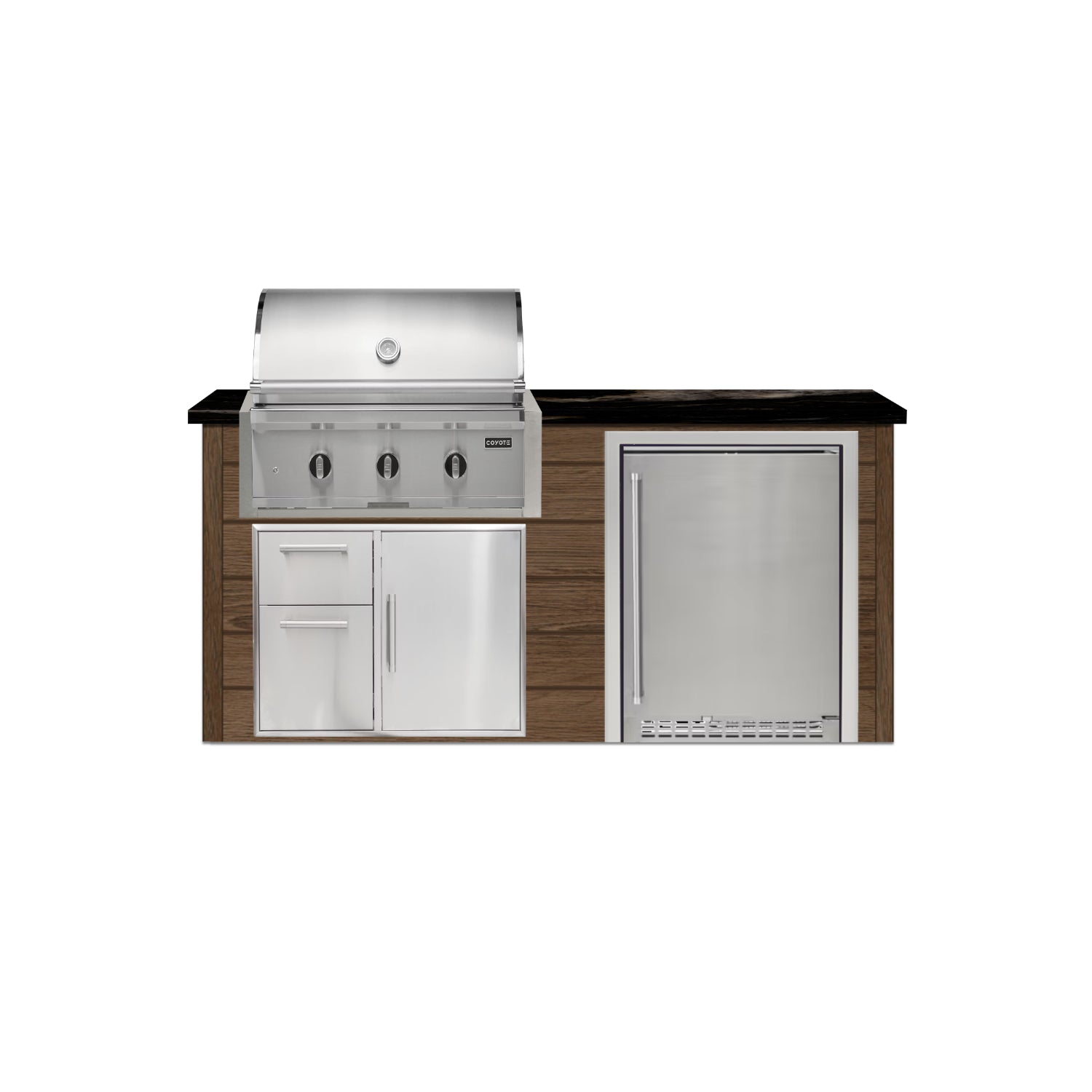 Coyote 72" Luxury Finished Outdoor Kitchen PKG 3G-CPKG3G