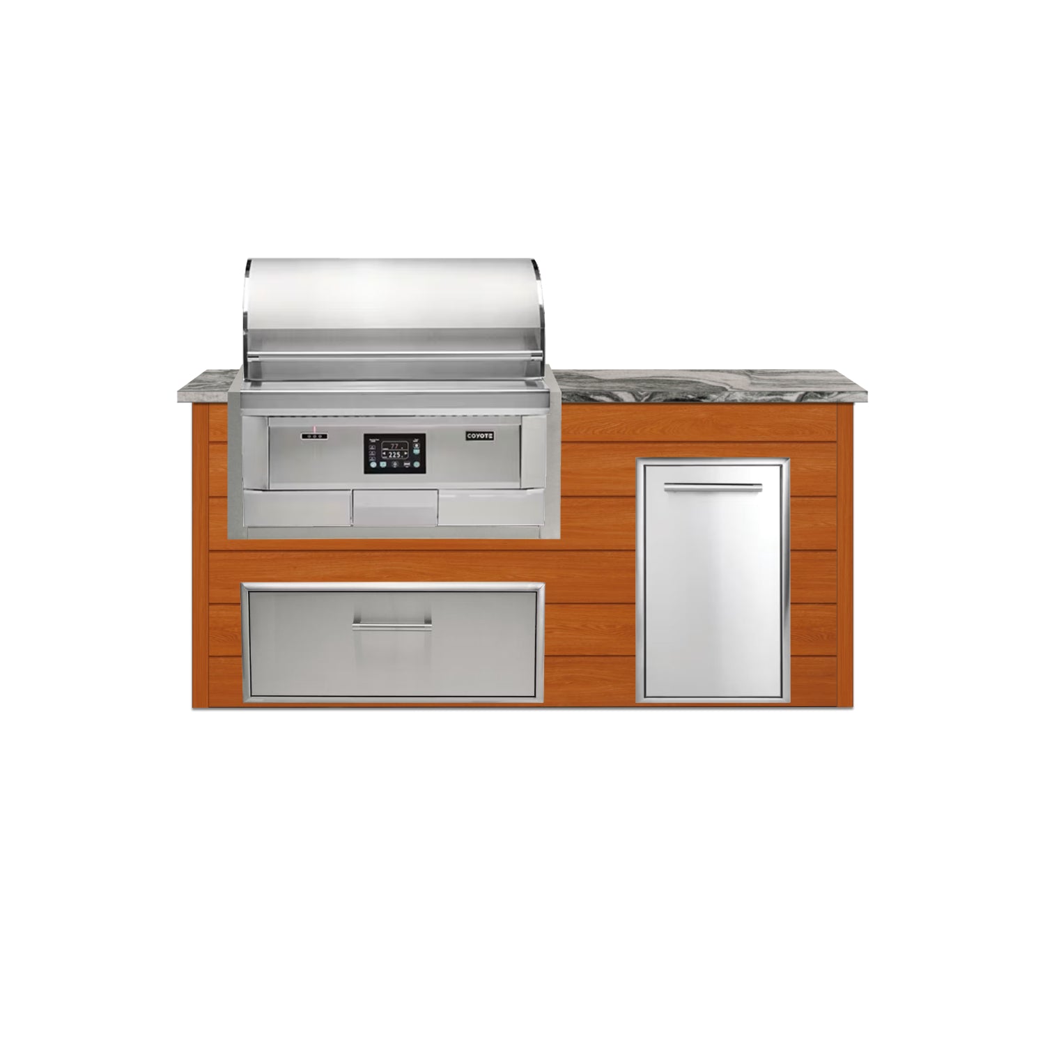 Coyote 72" Luxury Finished Outdoor Kitchen PKG 4P-CPKG4P