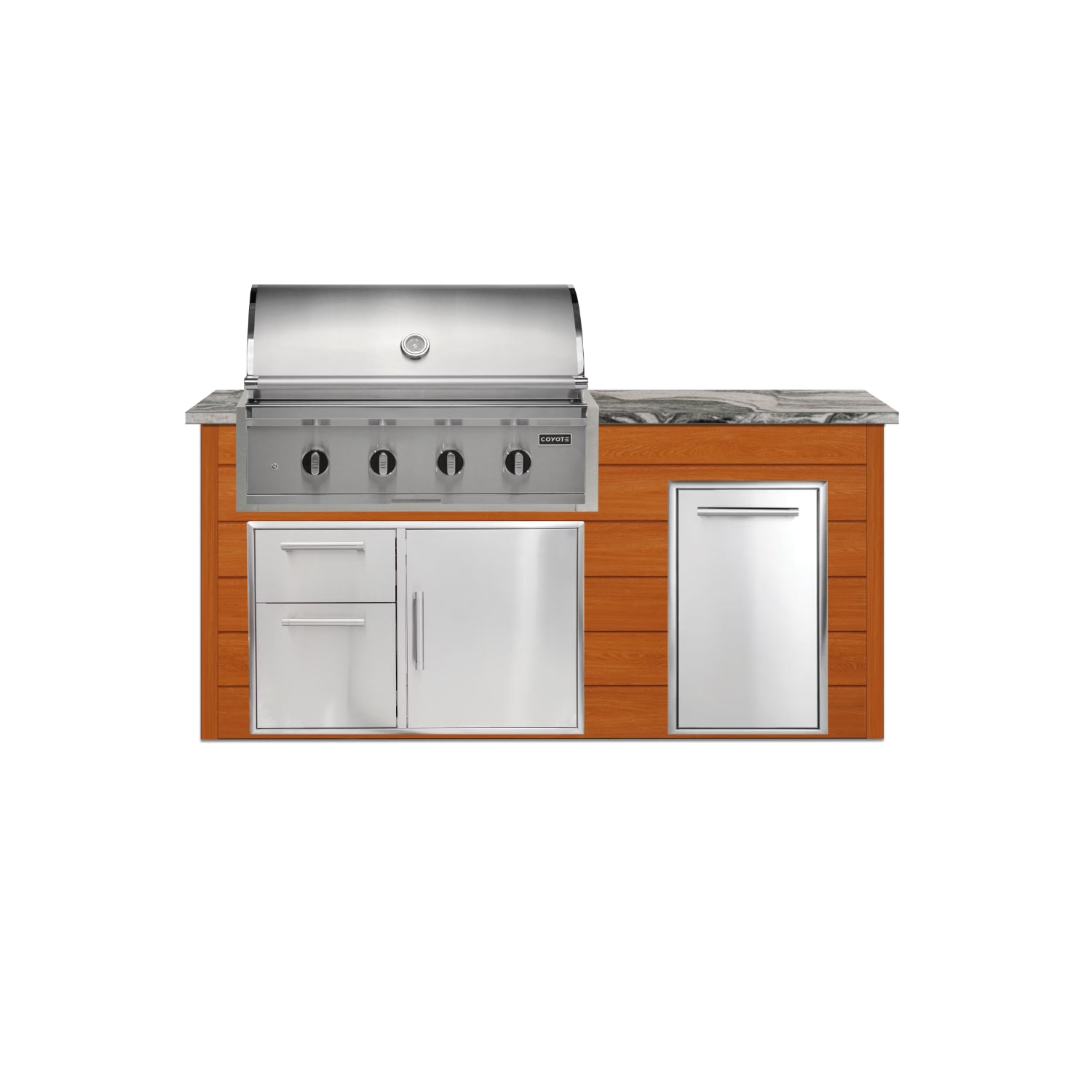 Coyote 72" Luxury Finished Outdoor Kitchen PKG 4G-CPKG4P