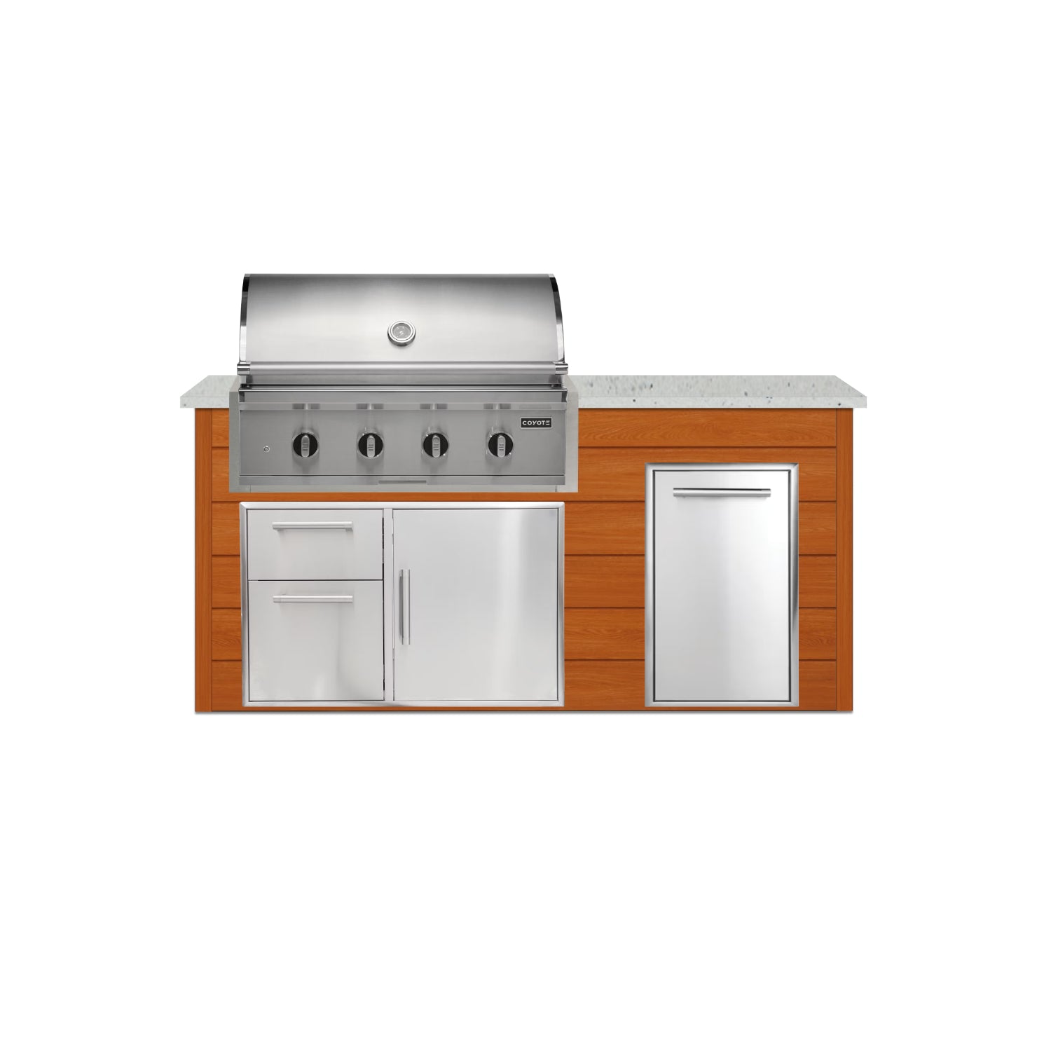 Coyote 72" Luxury Finished Outdoor Kitchen PKG 4G-CPKG4P