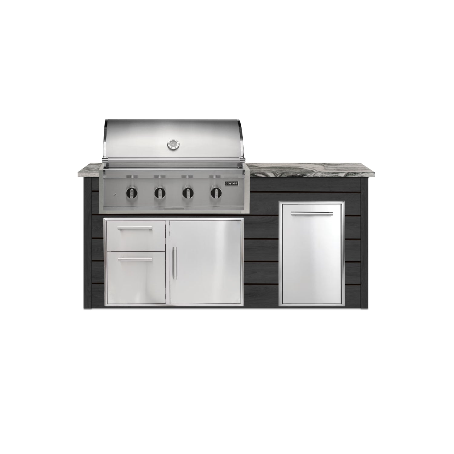 Coyote 72" Luxury Finished Outdoor Kitchen PKG 4G-CPKG4P