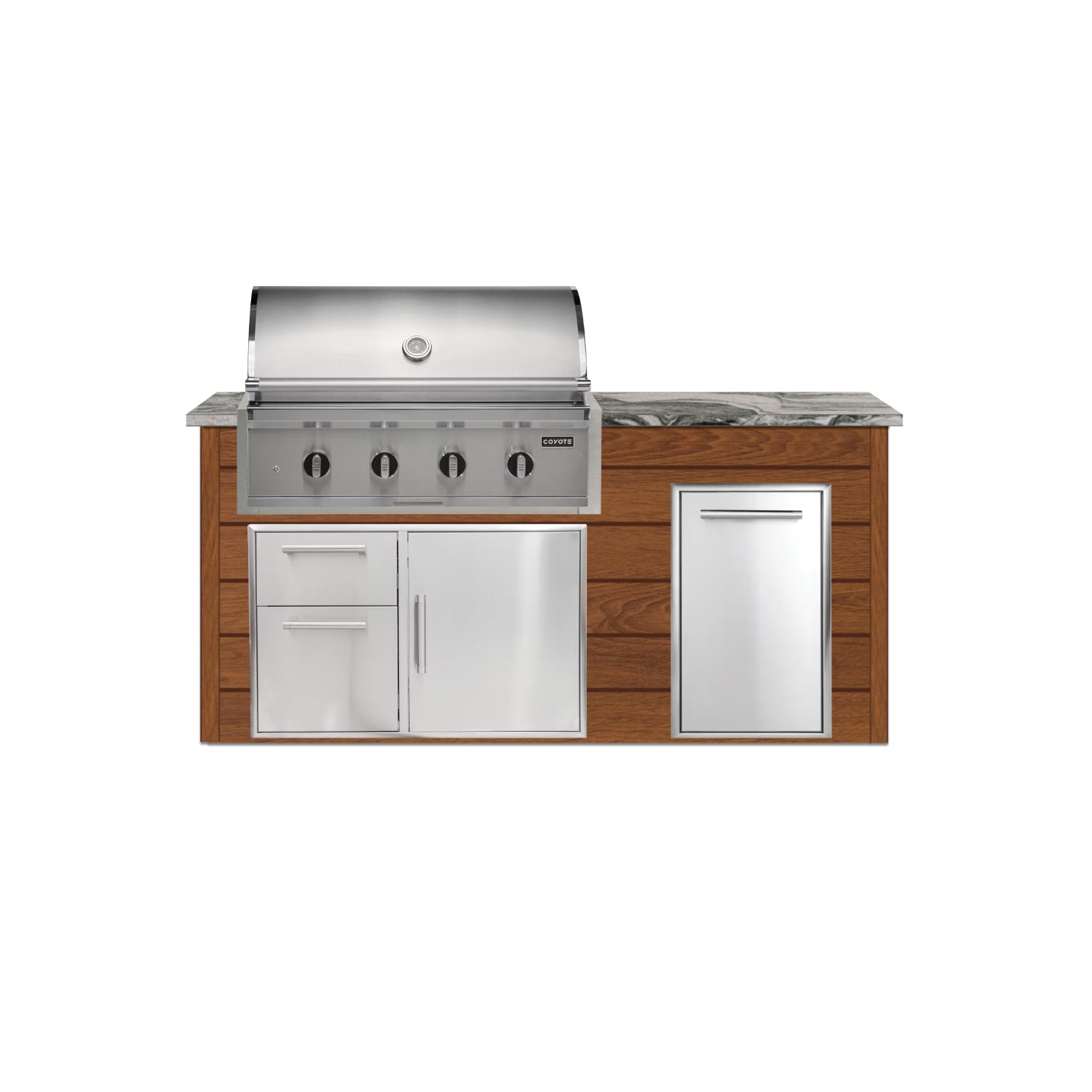 Coyote 72" Luxury Finished Outdoor Kitchen PKG 4G-CPKG4P
