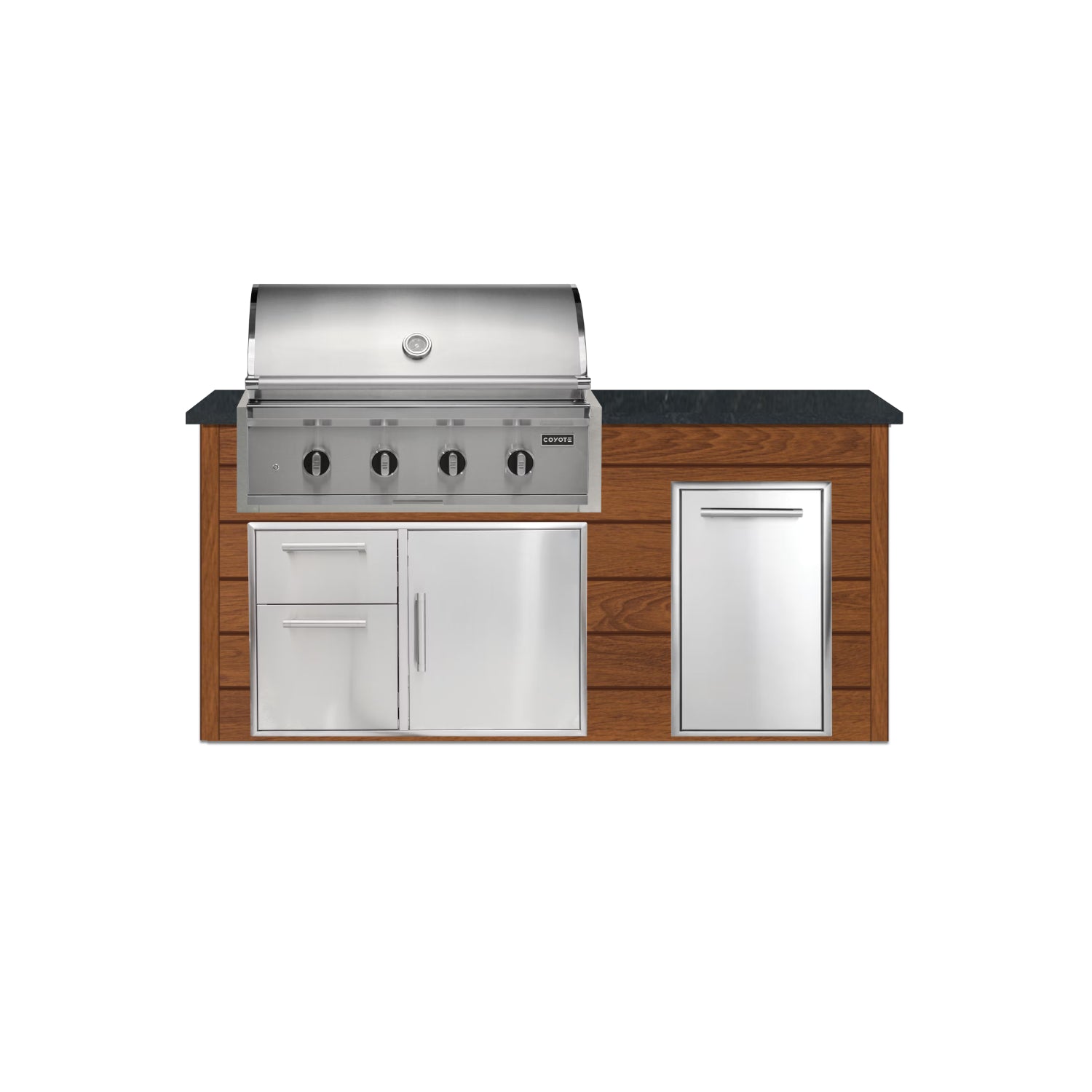 Coyote 72" Luxury Finished Outdoor Kitchen PKG 4G-CPKG4P