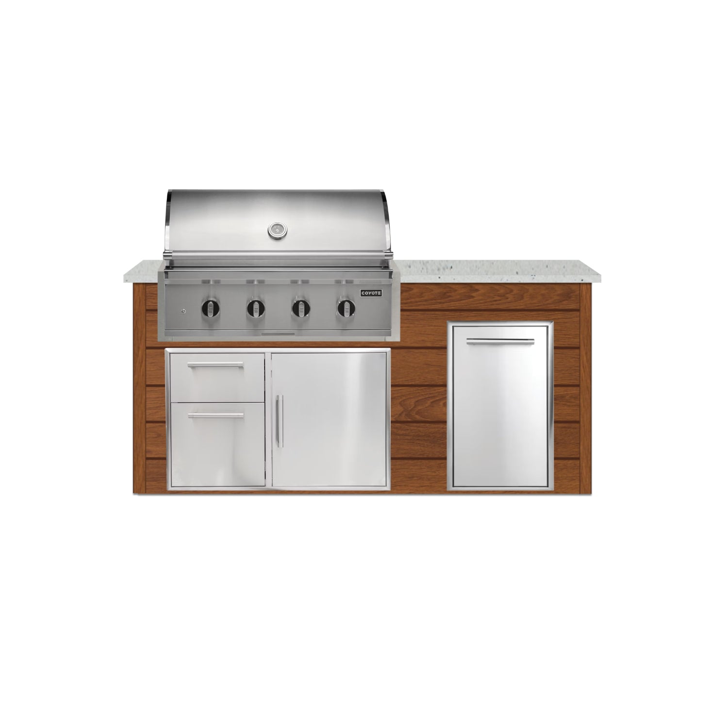 Coyote 72" Luxury Finished Outdoor Kitchen PKG 4G-CPKG4P