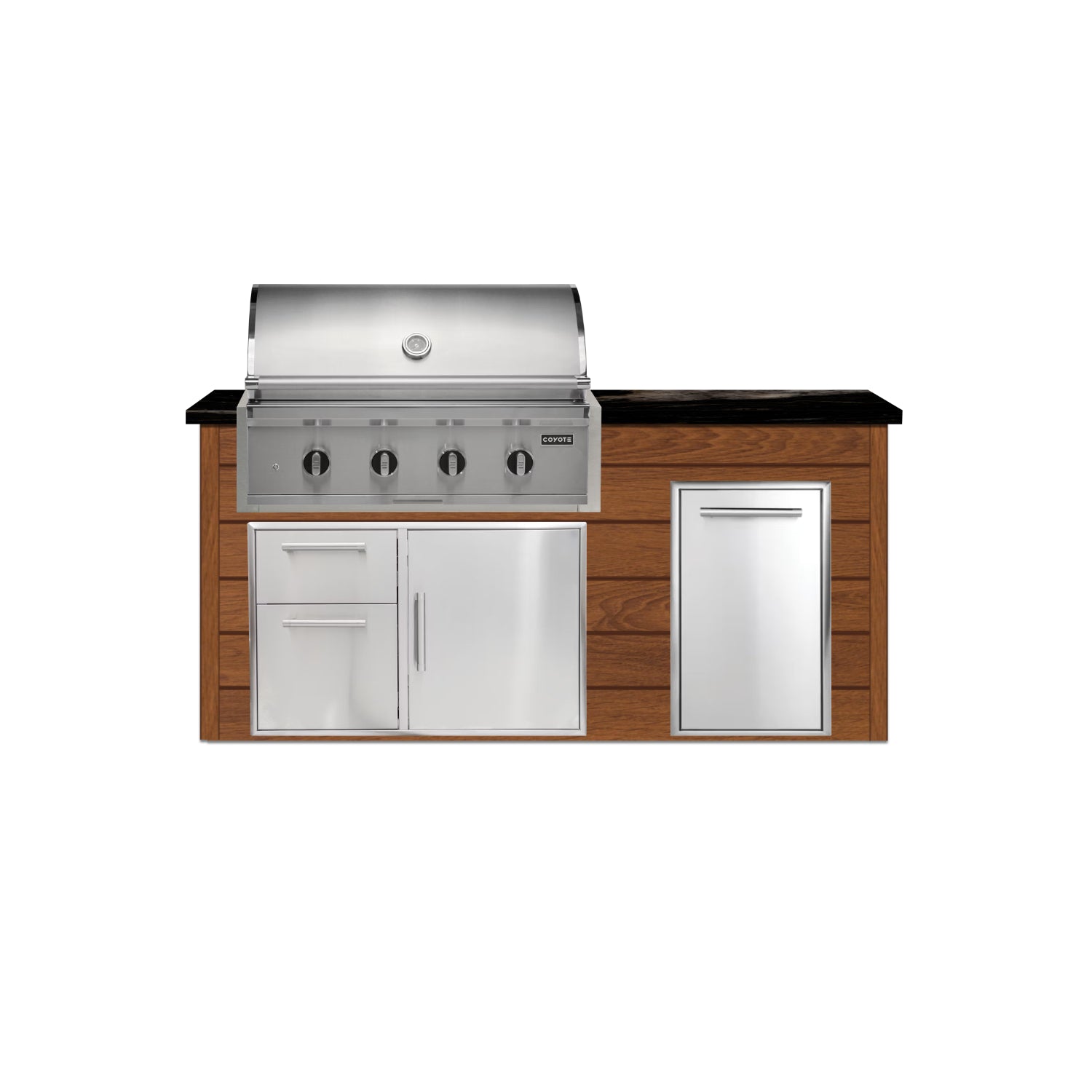 Coyote 72" Luxury Finished Outdoor Kitchen PKG 4G-CPKG4P