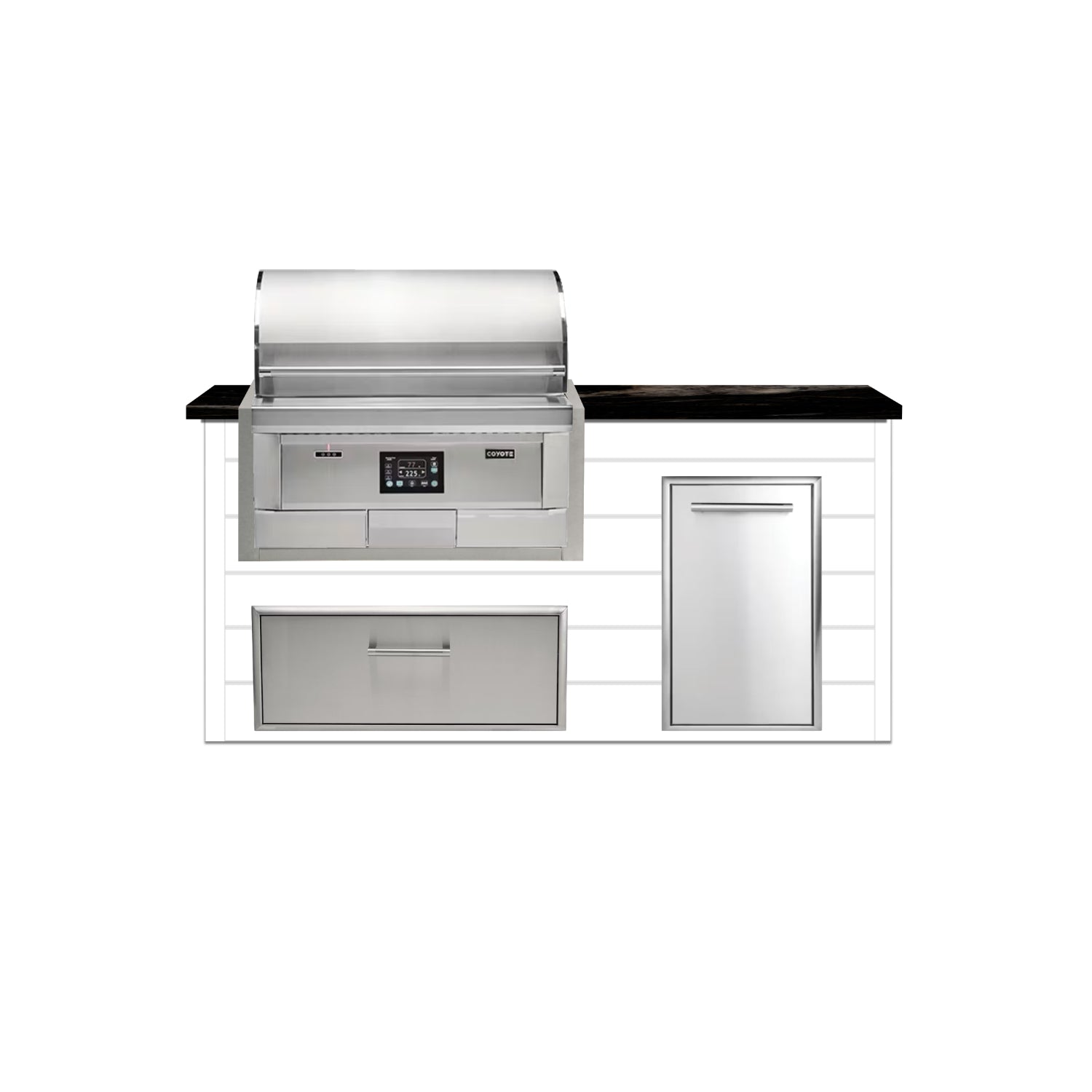 Coyote 72" Luxury Finished Outdoor Kitchen PKG 4P-CPKG4P