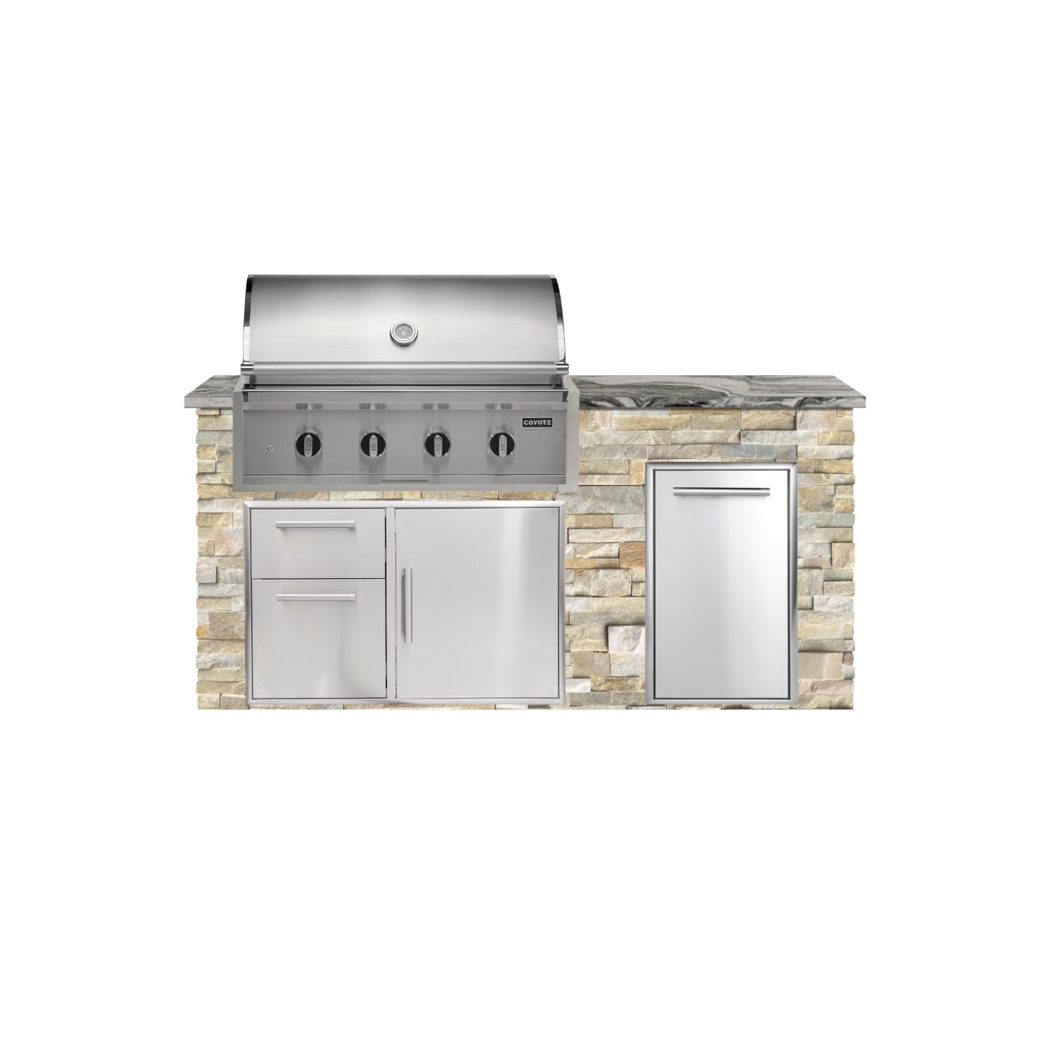 Coyote 72" Luxury Finished Outdoor Kitchen PKG 4G-CPKG4P