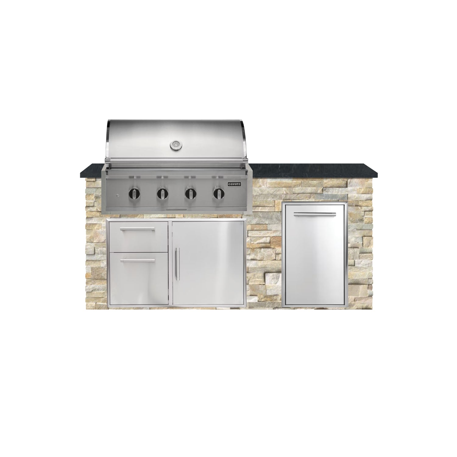 Coyote 72" Luxury Finished Outdoor Kitchen PKG 4G-CPKG4P