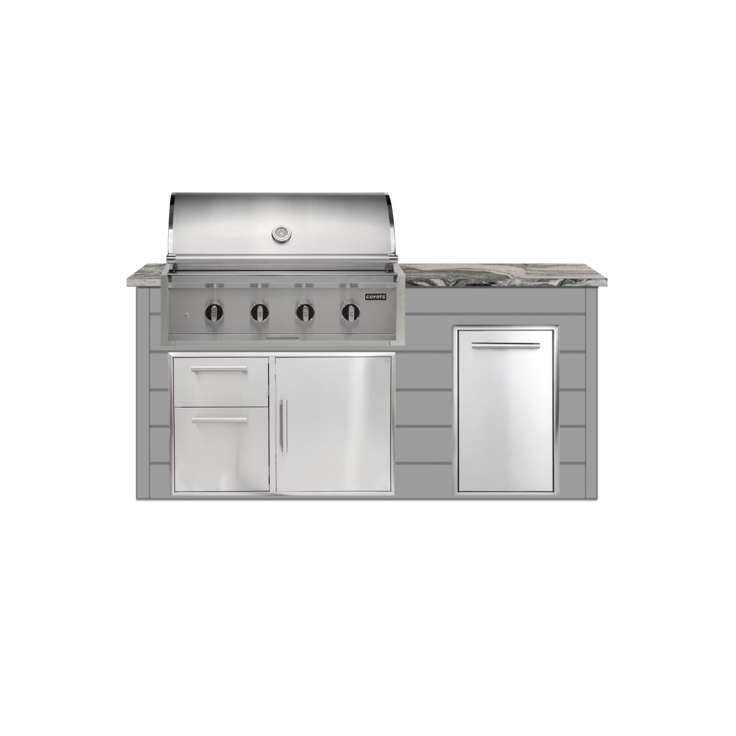 Coyote 72" Luxury Finished Outdoor Kitchen PKG 4G-CPKG4P