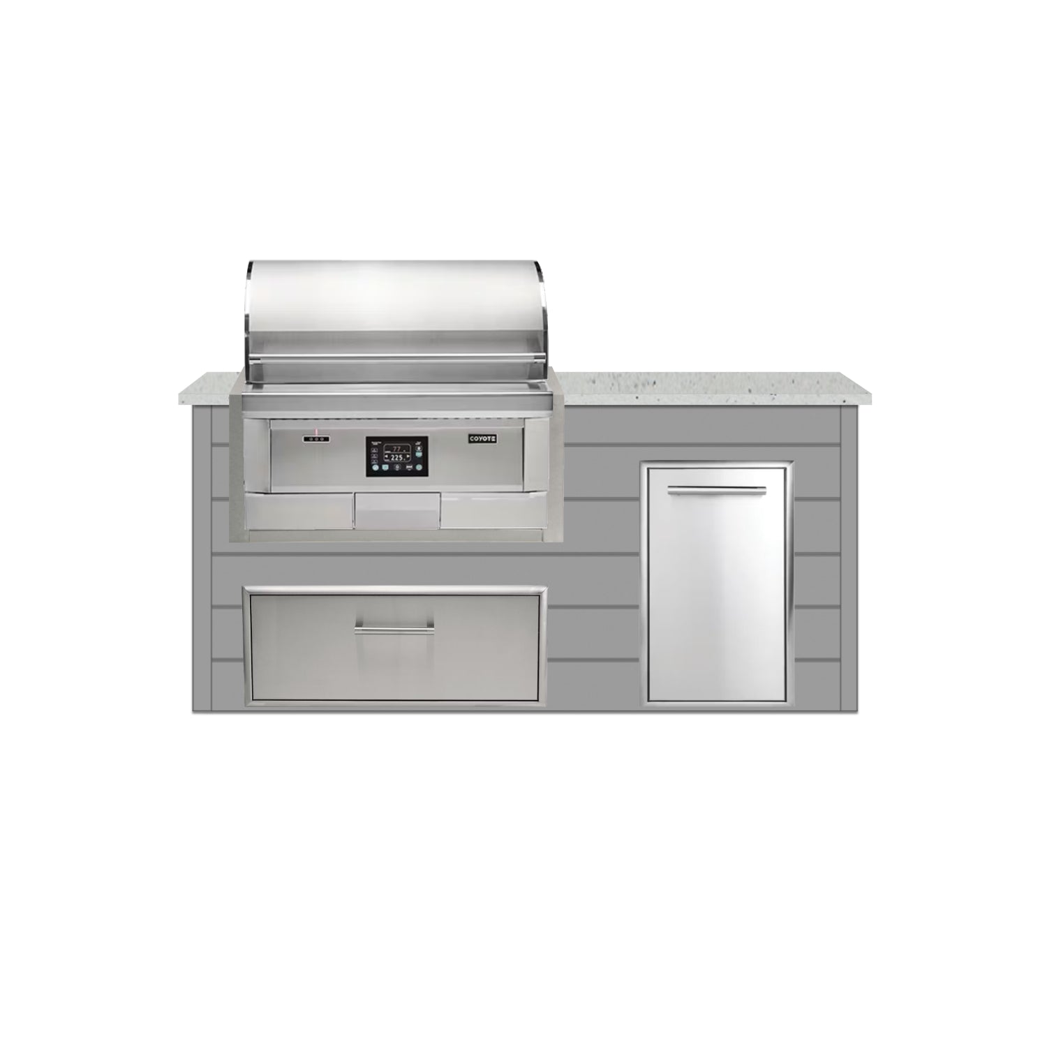 Coyote 72" Luxury Finished Outdoor Kitchen PKG 4P-CPKG4P