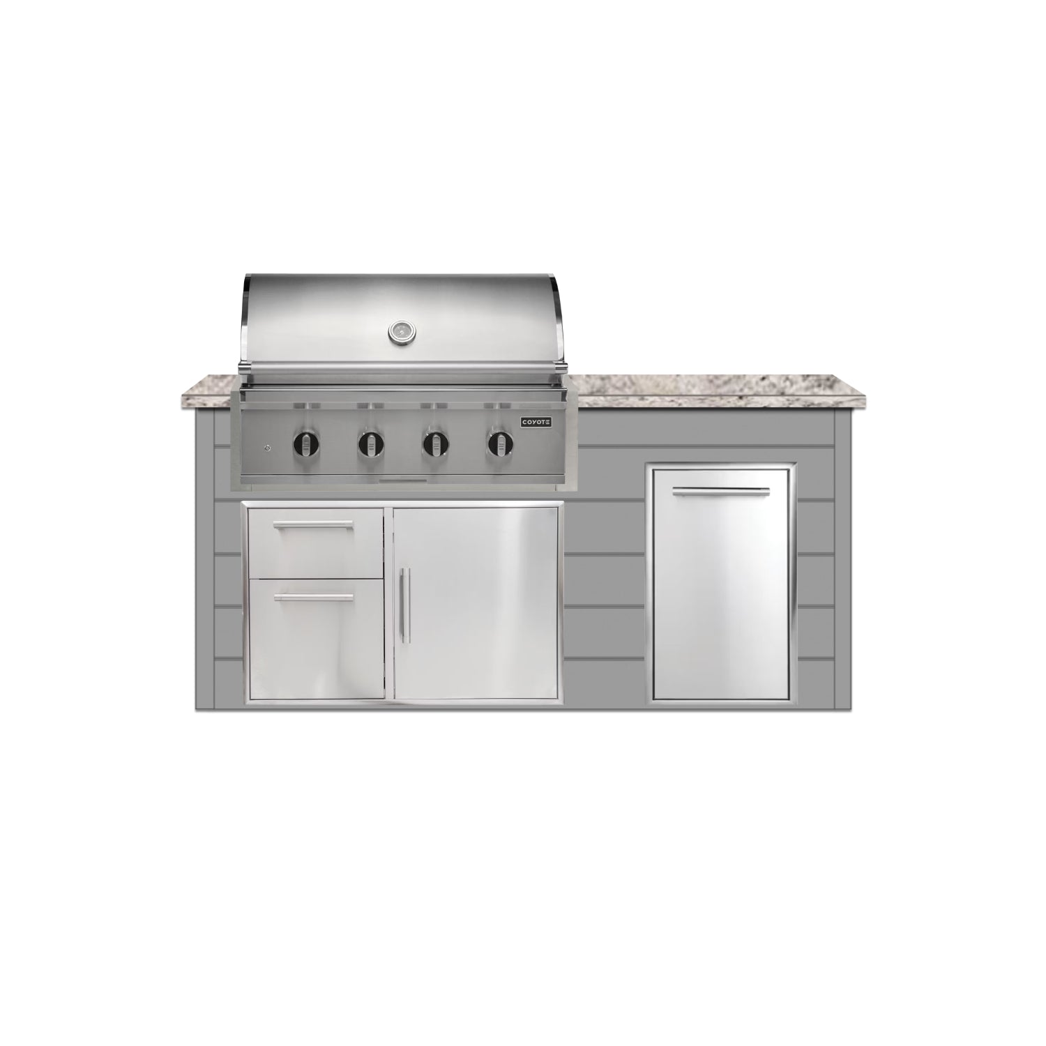 Coyote 72" Luxury Finished Outdoor Kitchen PKG 4G-CPKG4P