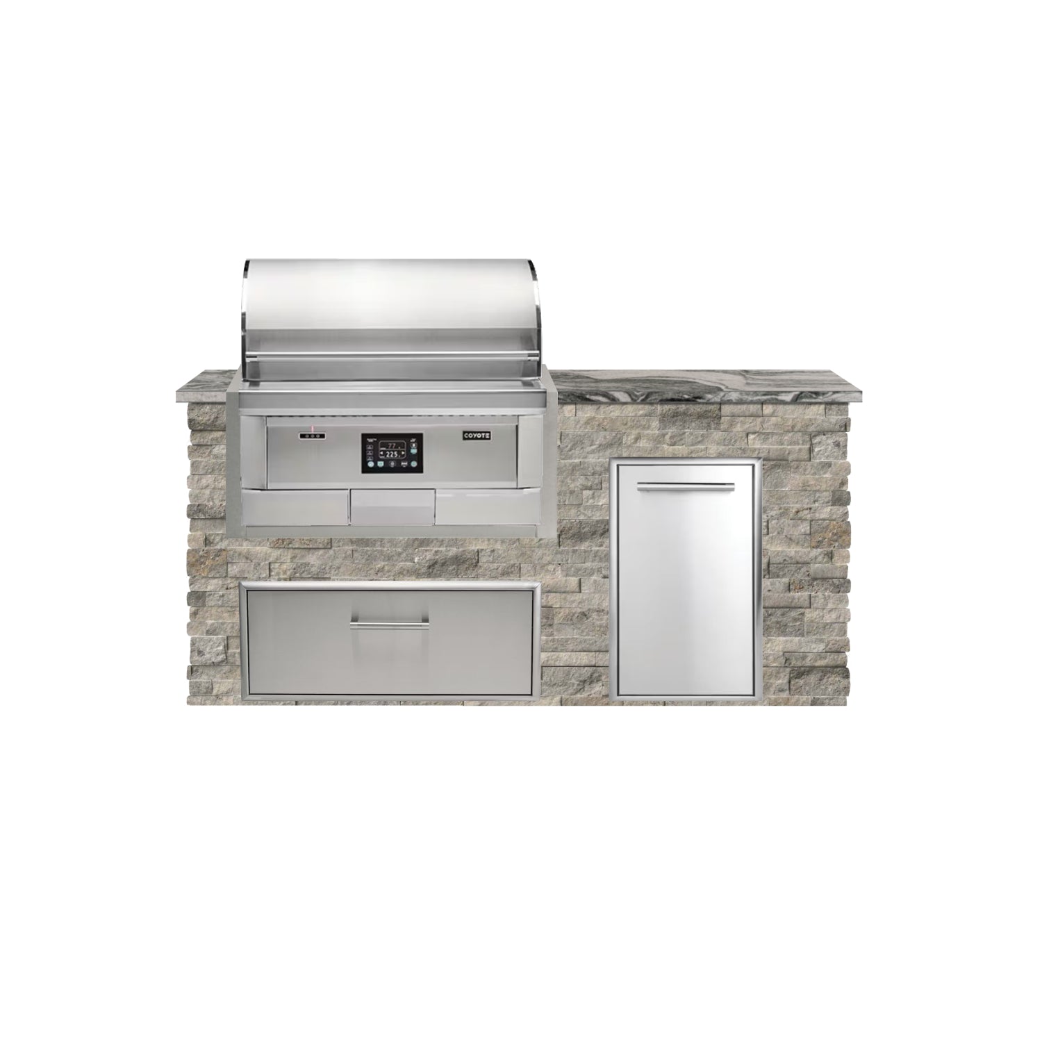 Coyote 72" Luxury Finished Outdoor Kitchen PKG 4P-CPKG4P