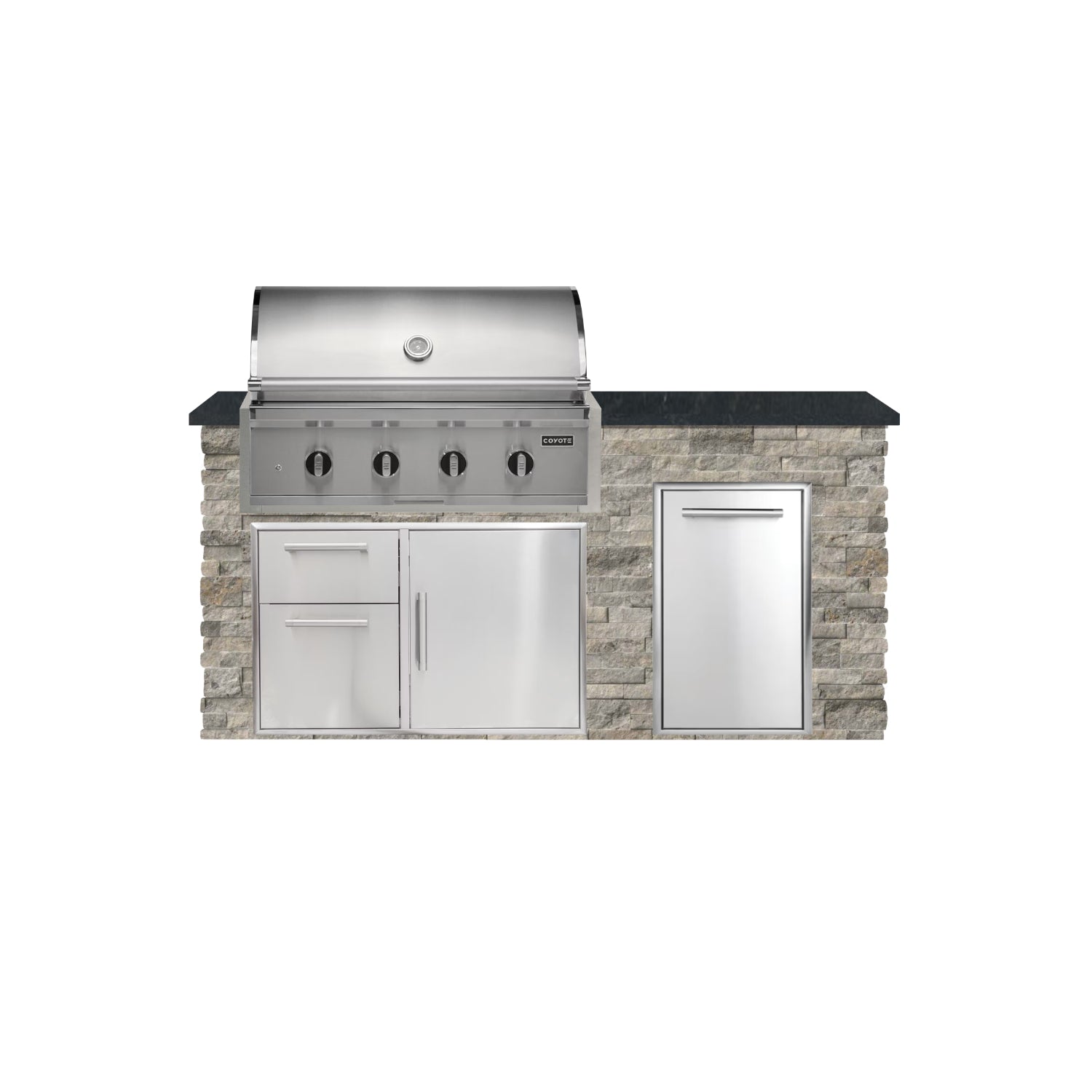 Coyote 72" Luxury Finished Outdoor Kitchen PKG 4G-CPKG4P
