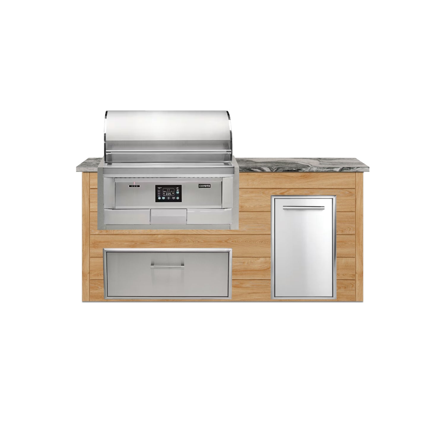 Coyote 72" Luxury Finished Outdoor Kitchen PKG 4P-CPKG4P
