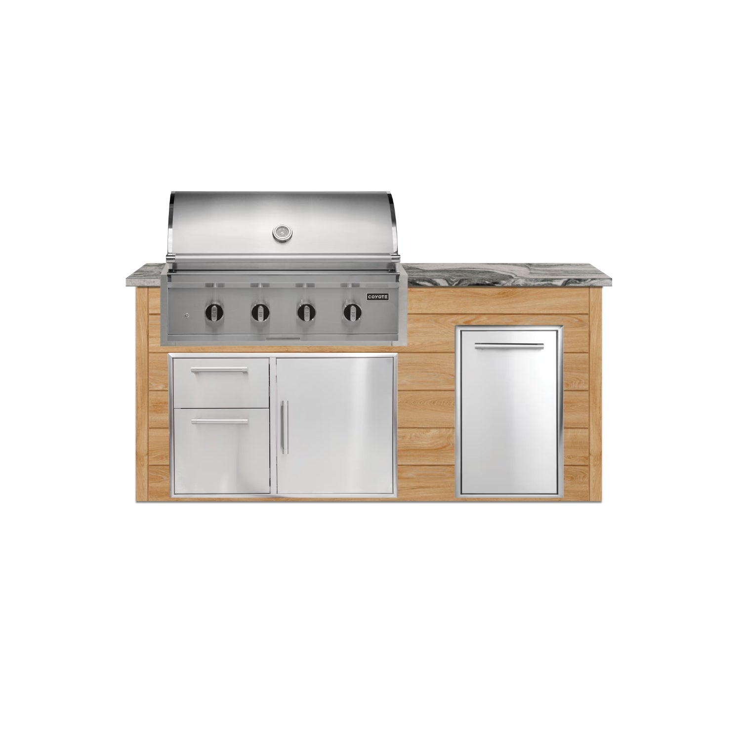Coyote 72" Luxury Finished Outdoor Kitchen PKG 4G-CPKG4P