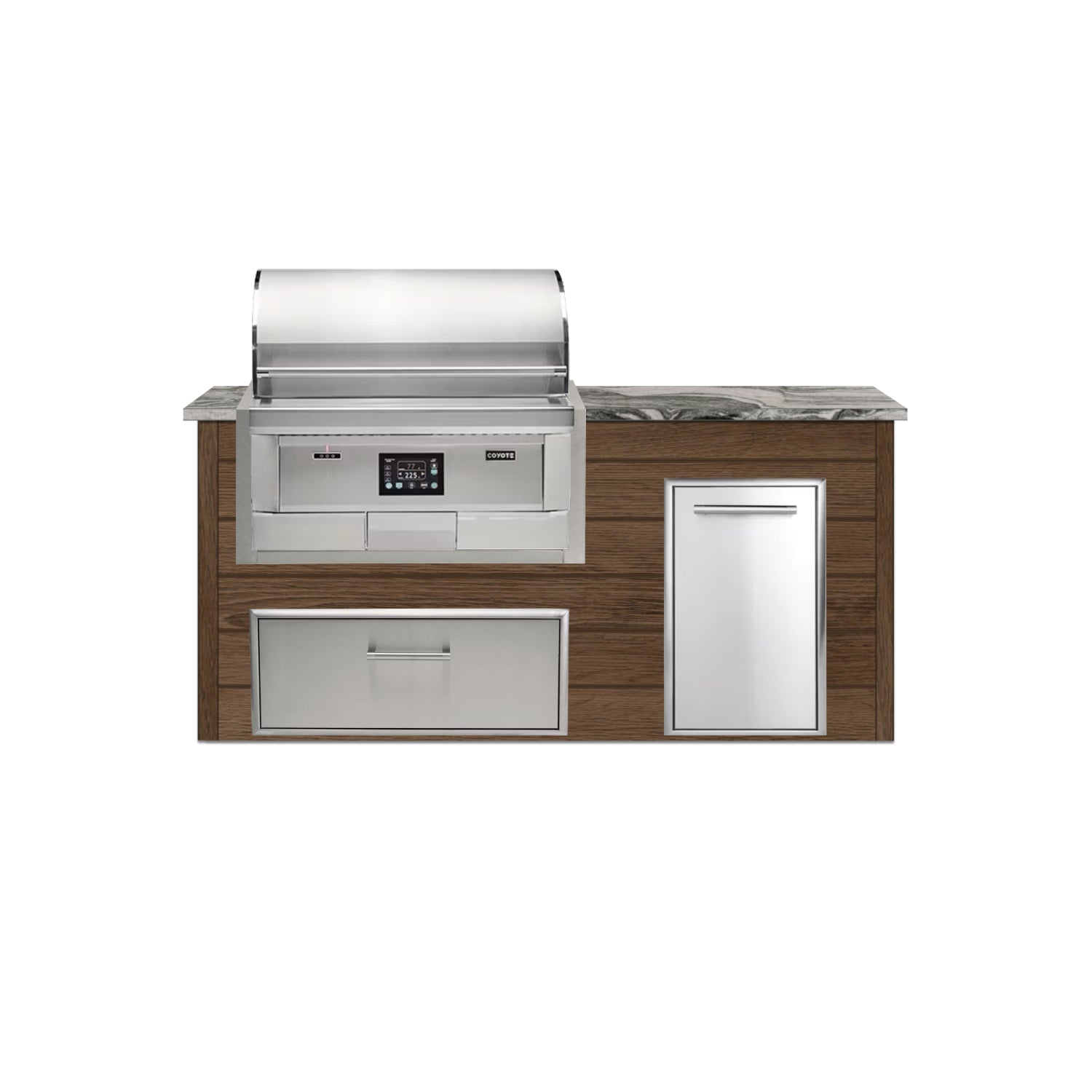Coyote 72" Luxury Finished Outdoor Kitchen PKG 4P-CPKG4P