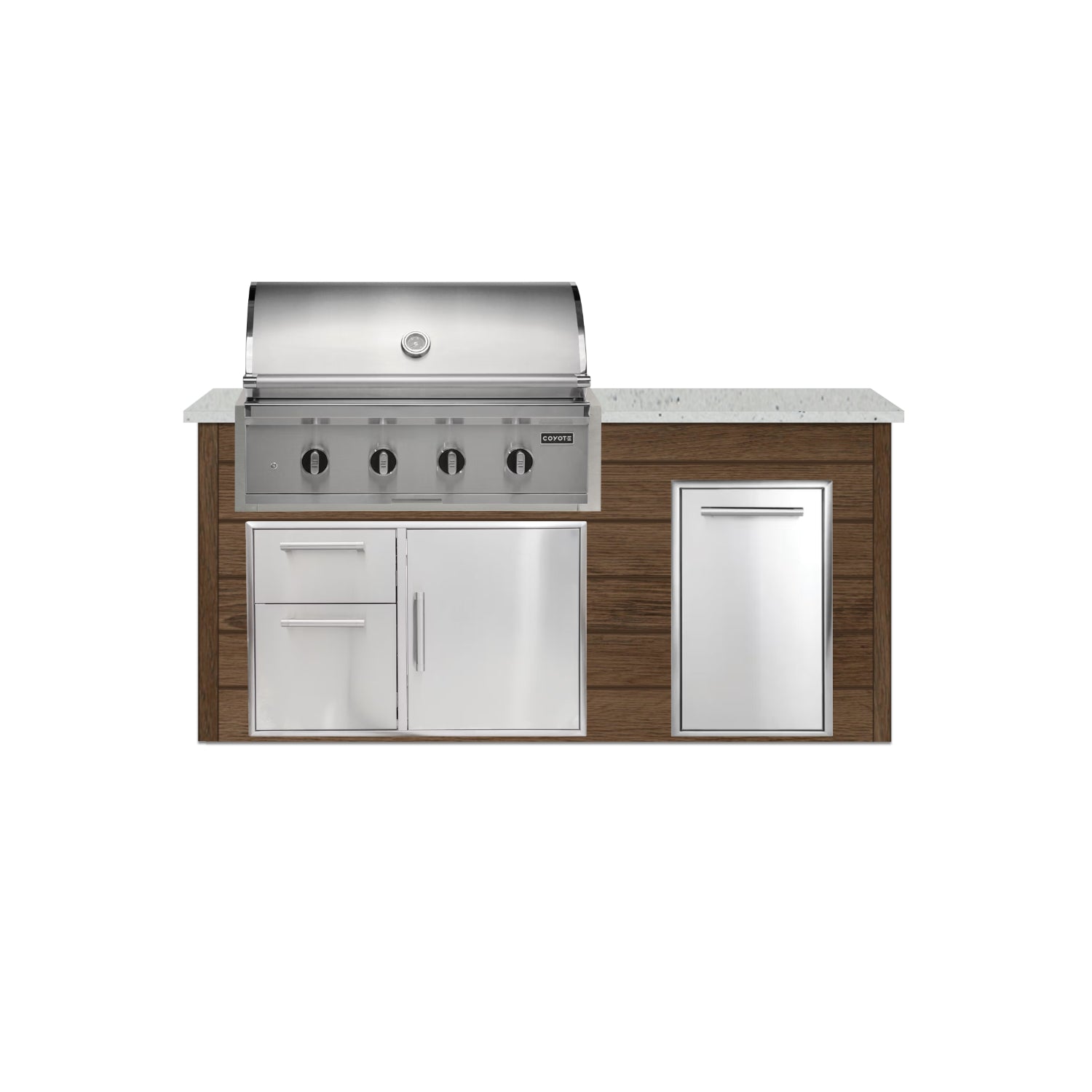 Coyote 72" Luxury Finished Outdoor Kitchen PKG 4G-CPKG4P