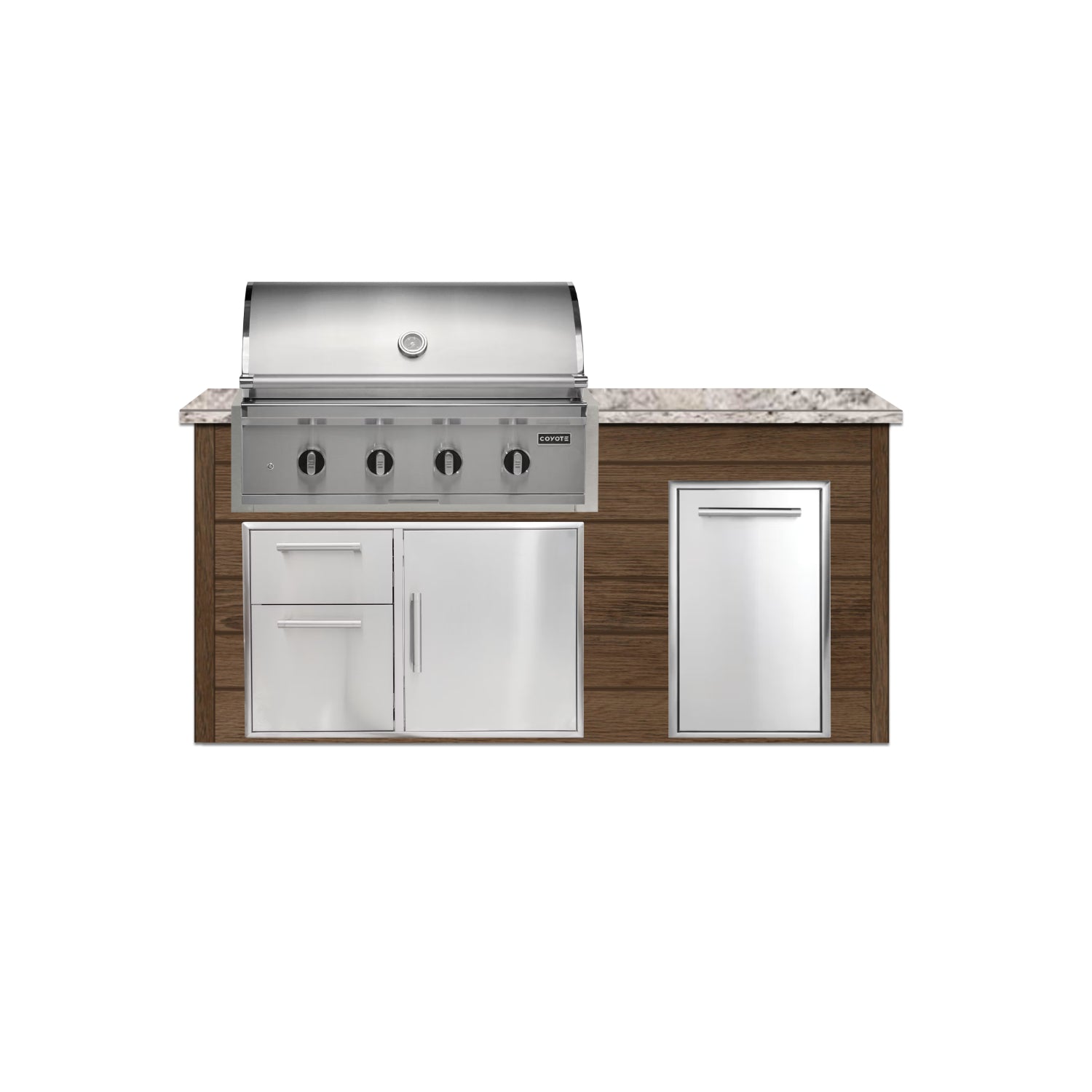 Coyote 72" Luxury Finished Outdoor Kitchen PKG 4G-CPKG4P