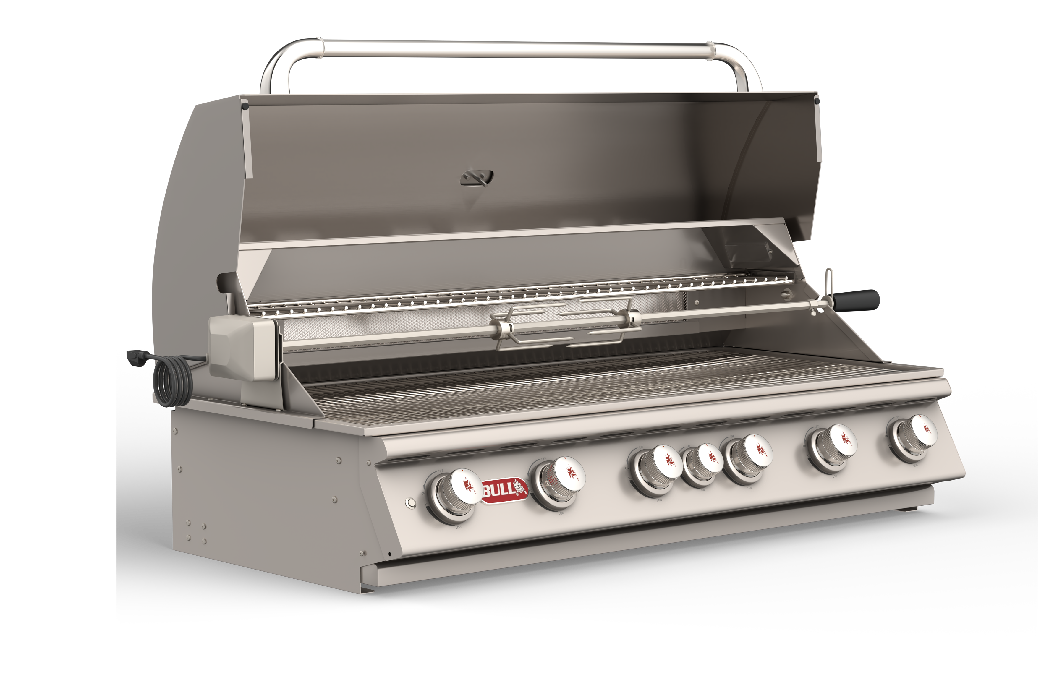 Bull Diablo 46-Inch 6-Burner Built-In Natural Gas or Propane Gas Grill With Rotisserie-62648/62649